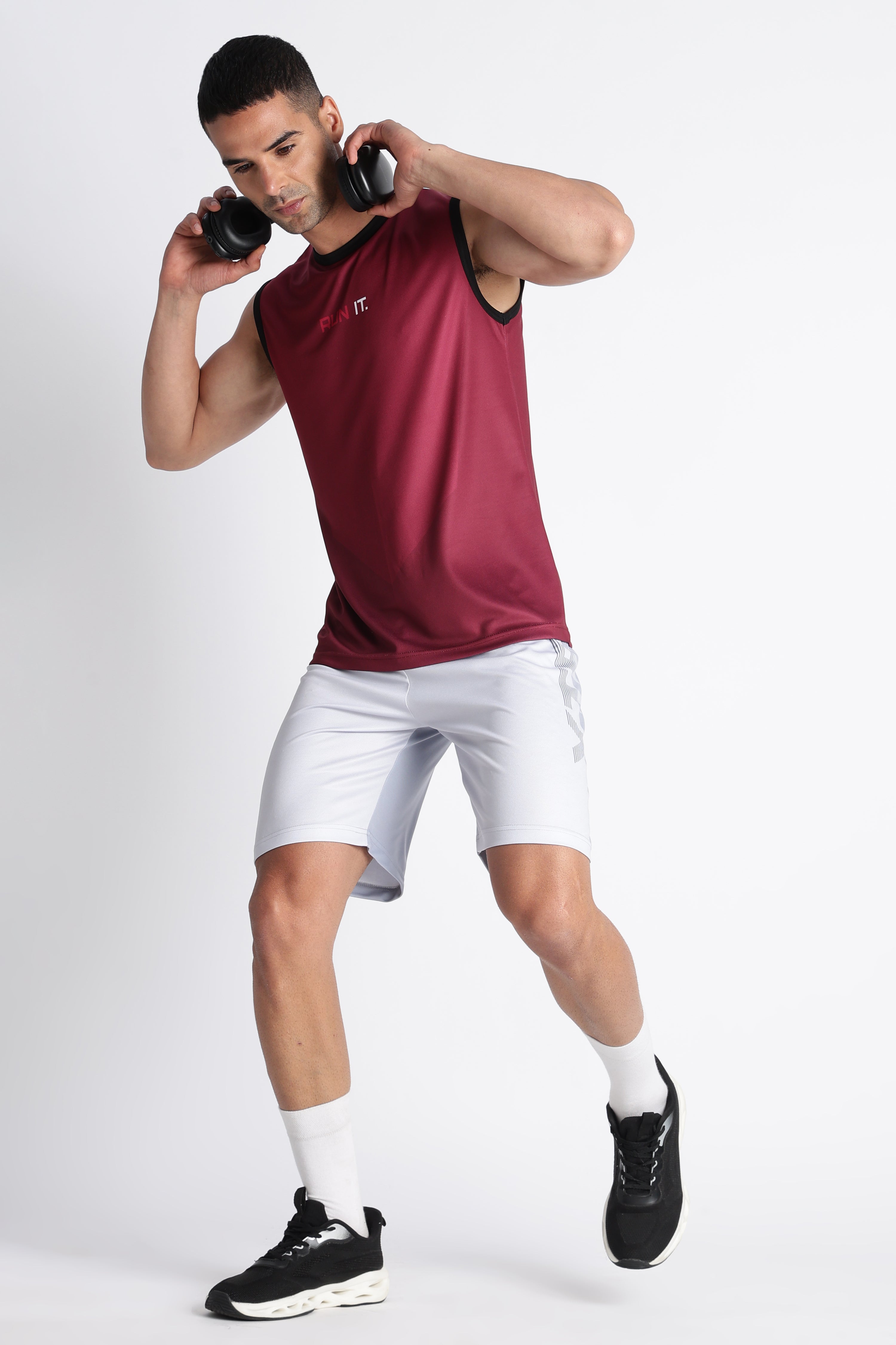 Maroon RUN IT Tank Top | Men’s Gym Workout Sleeveless Tee