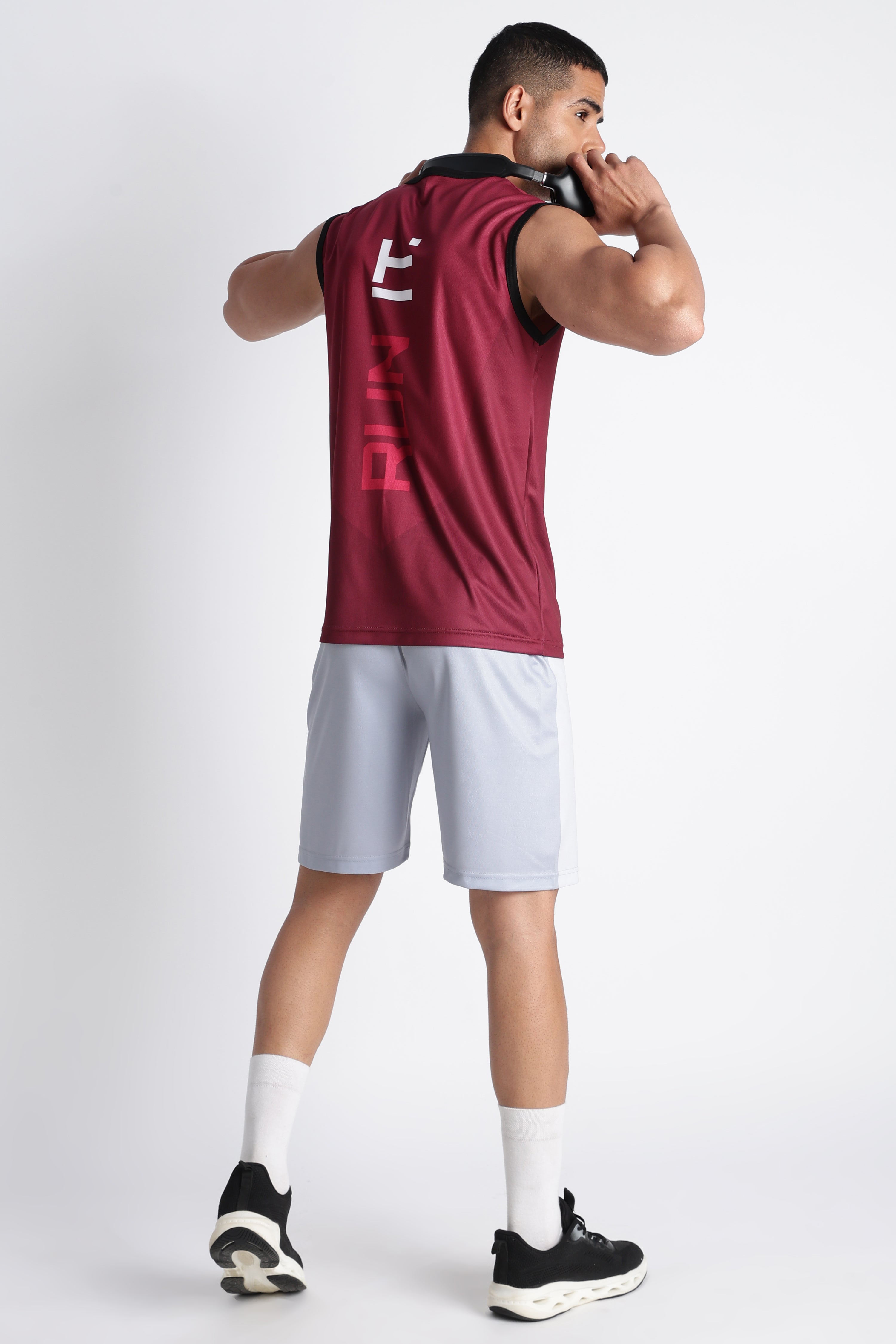 Maroon RUN IT Tank Top | Men’s Gym Workout Sleeveless Tee