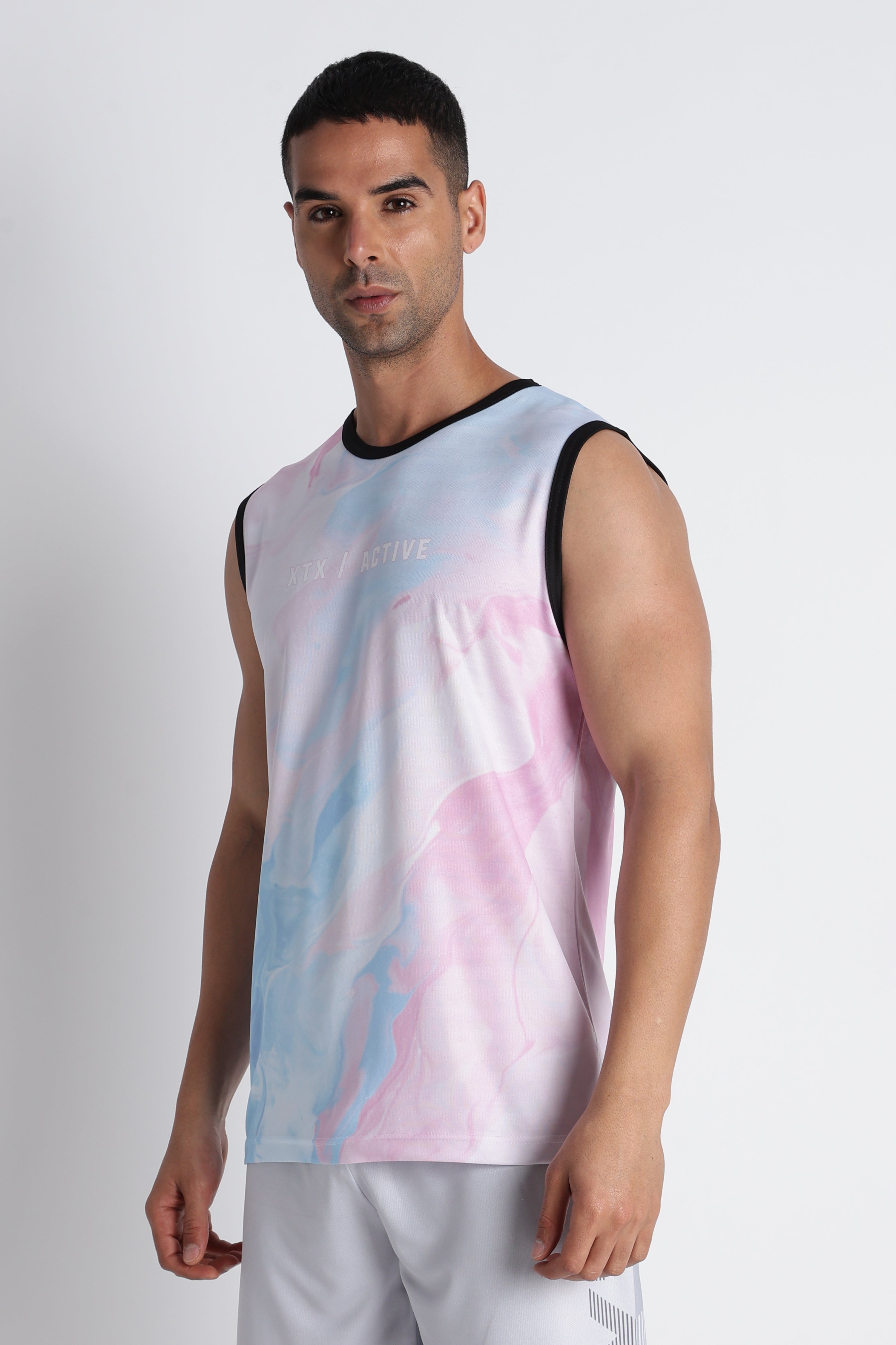 XTX Active Tie-Dye T-Shirt | Pastel Blue Pink Performance Tee