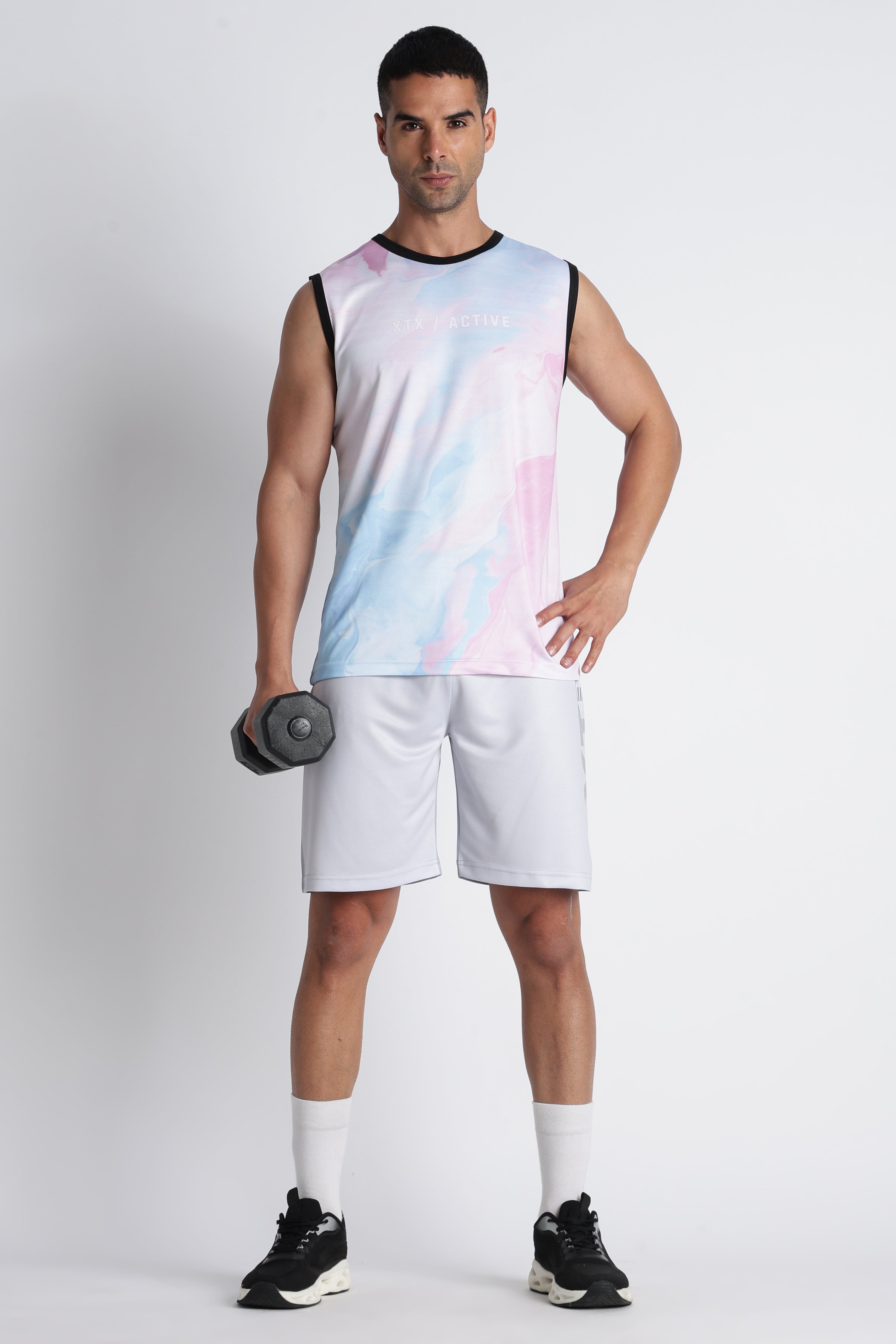 XTX Active Tie-Dye T-Shirt | Pastel Blue Pink Performance Tee