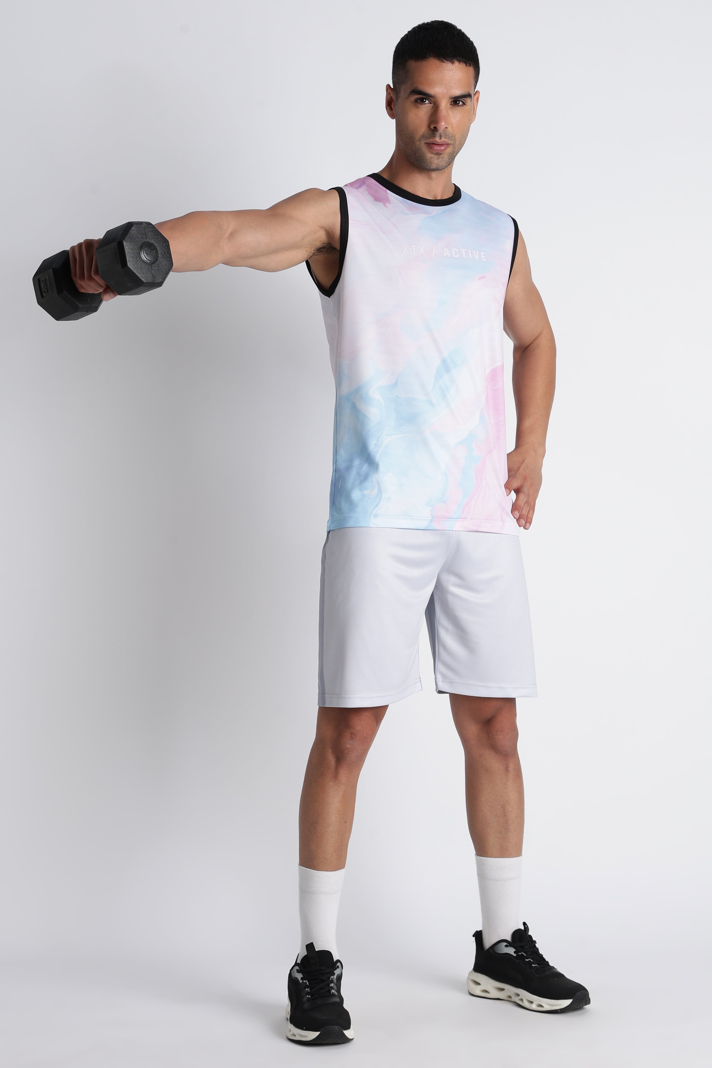 XTX Active Tie-Dye T-Shirt | Pastel Blue Pink Performance Tee