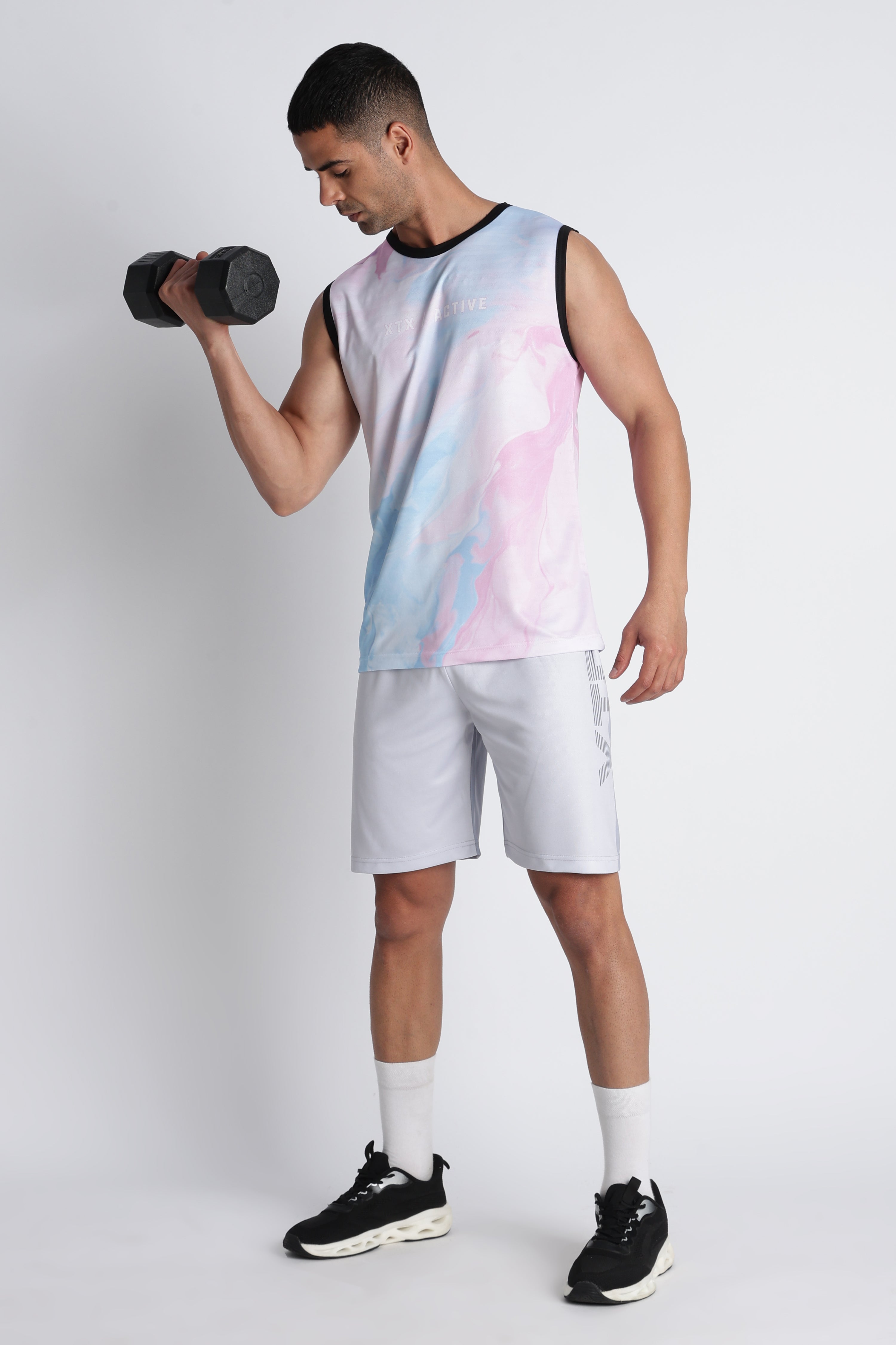 XTX Active Tie-Dye T-Shirt | Pastel Blue Pink Performance Tee