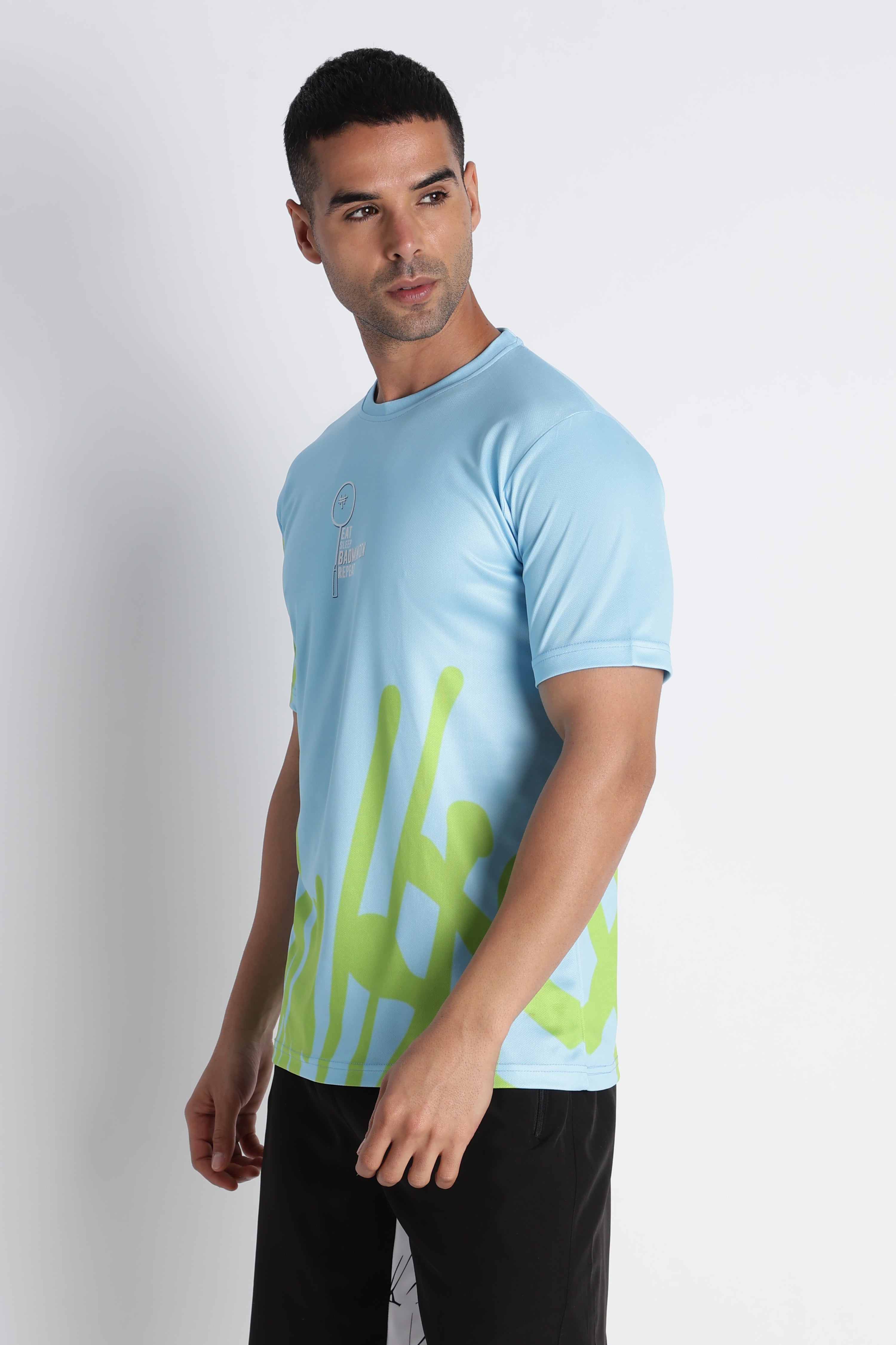 XTEX Abstract pattern sky Blue Badminton Jersey - UV protected