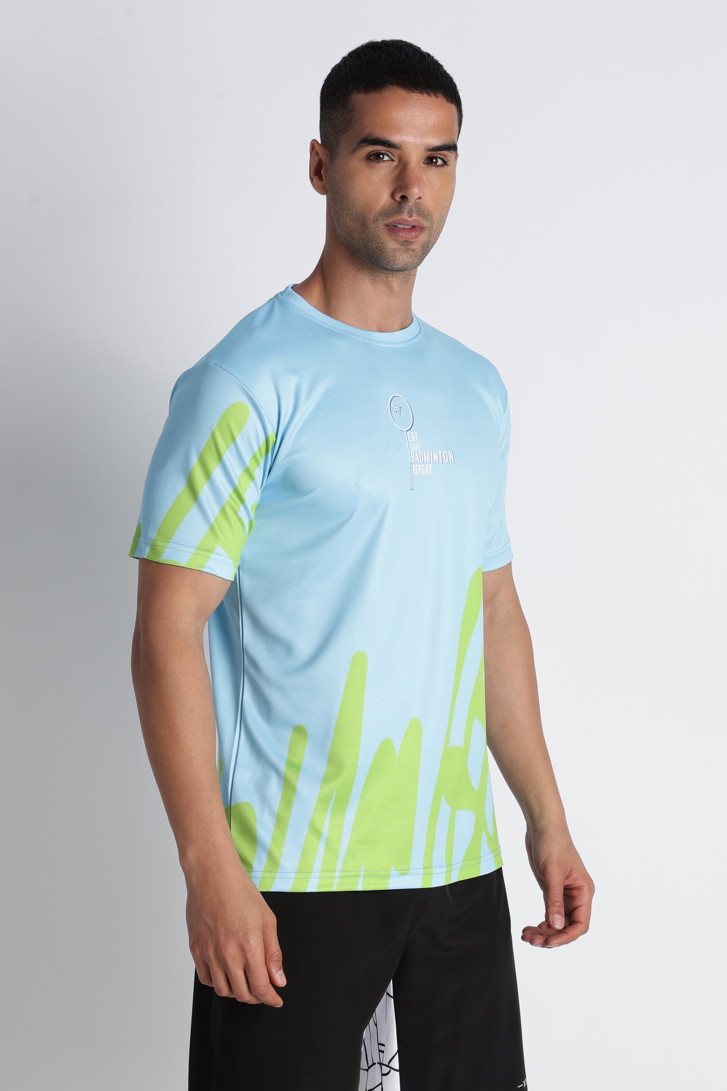 XTEX Abstract pattern sky Blue Badminton Jersey - UV protected
