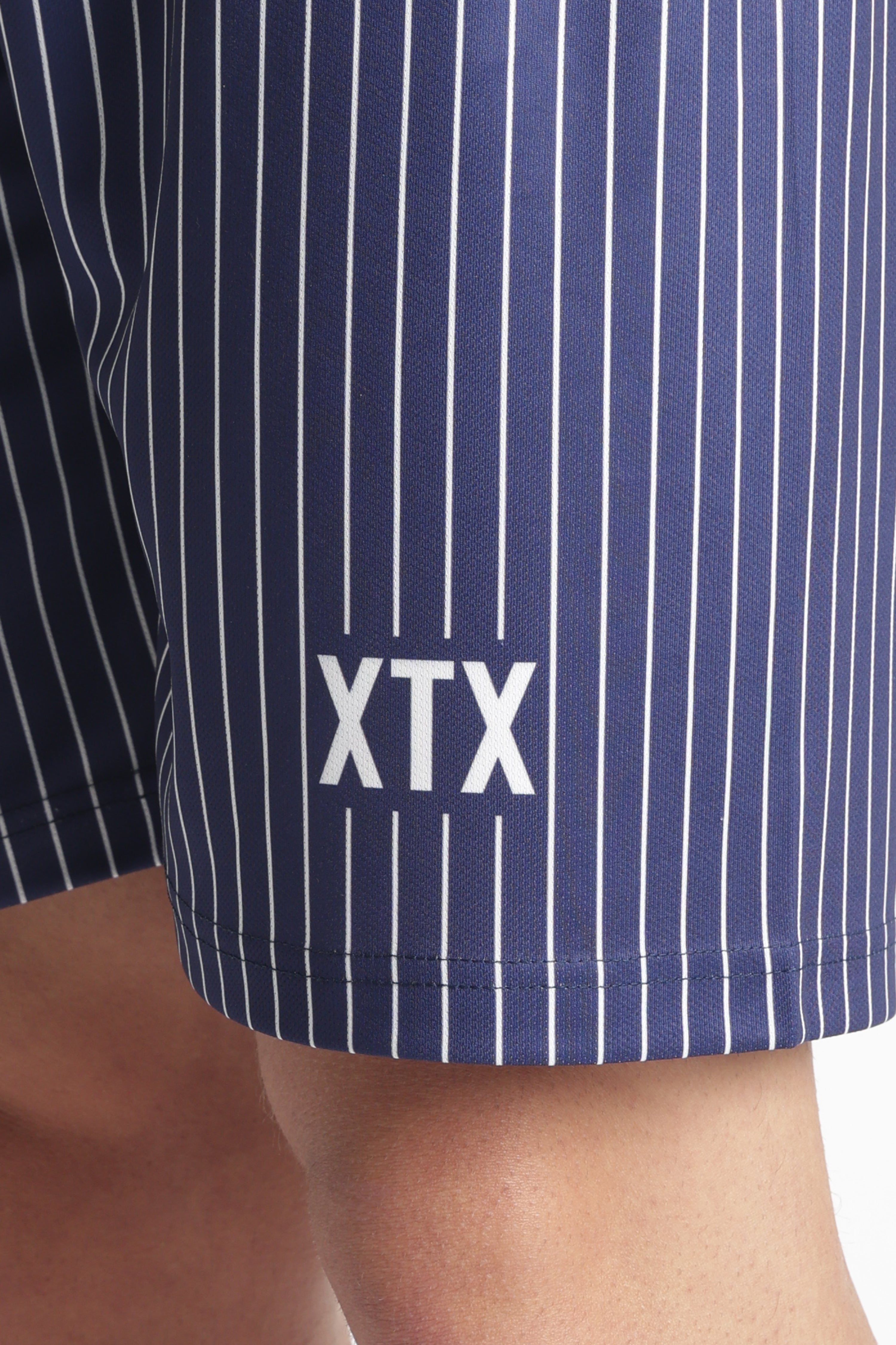 Navy Blue Abstract Graphic Jersey – Moisture-Wicking Performance Tee