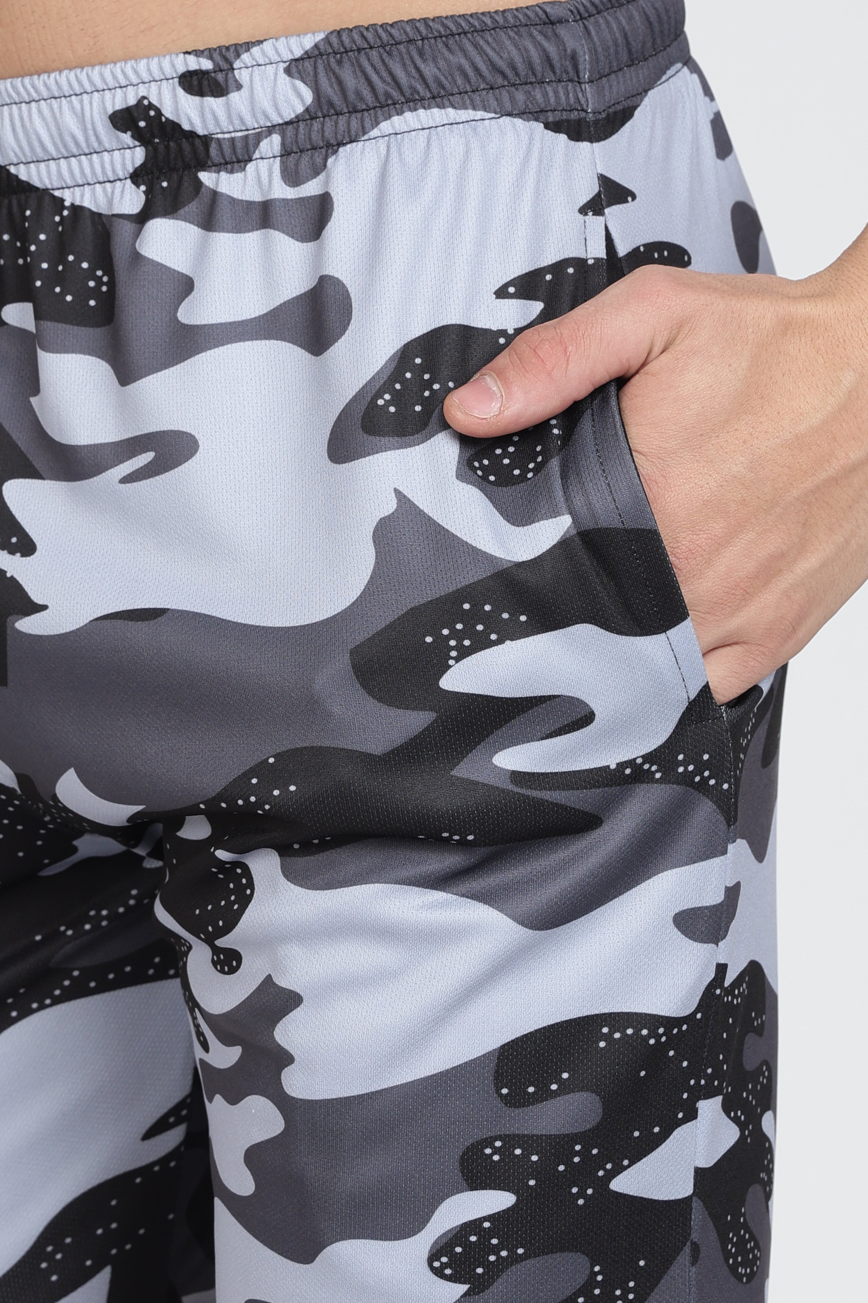Grey‑Black Camouflage Athletic Tee – Moisture‑Wicking Jersey