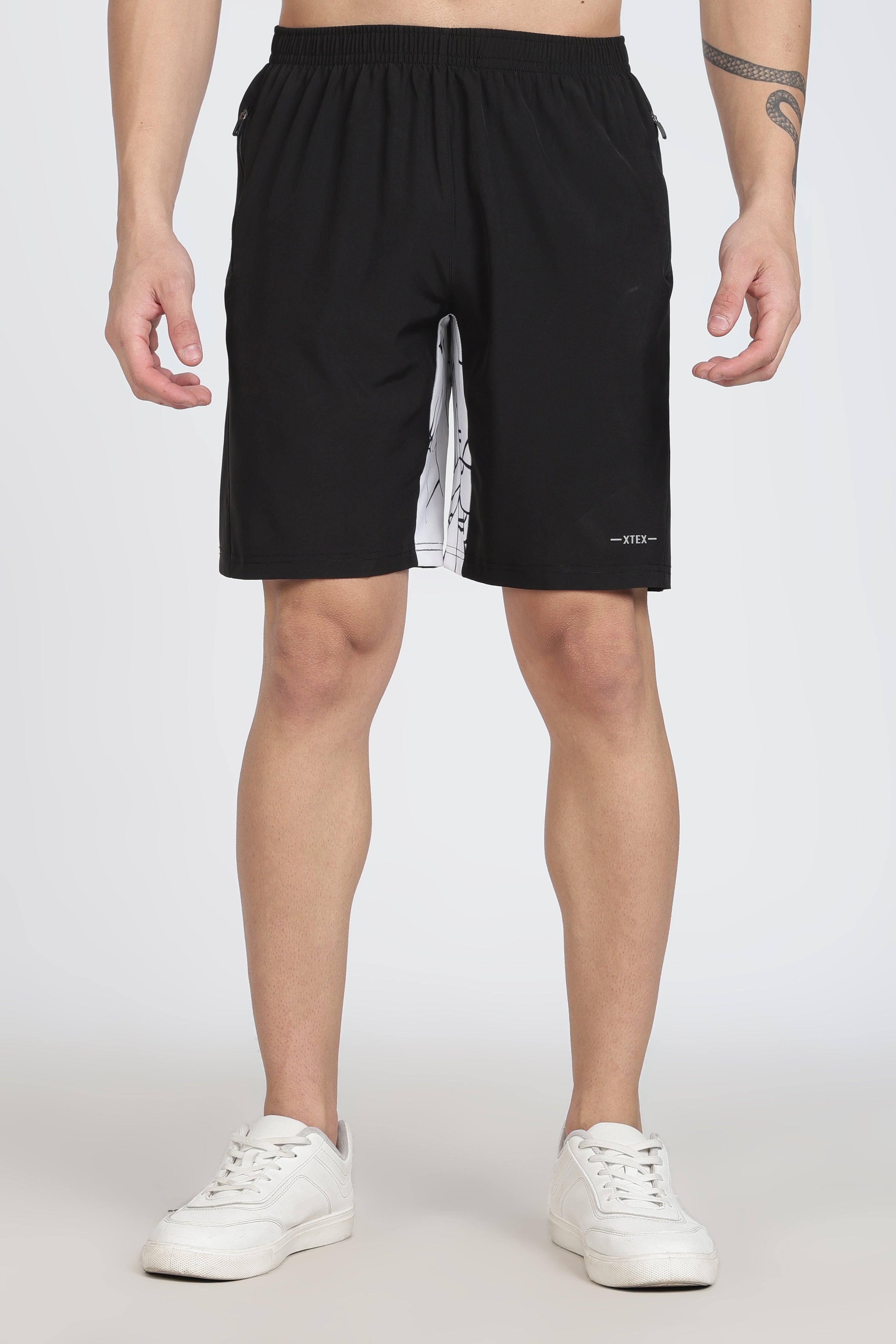 XTEX Black Active Shorts with Zip Pocket – Sporty Casual Wear