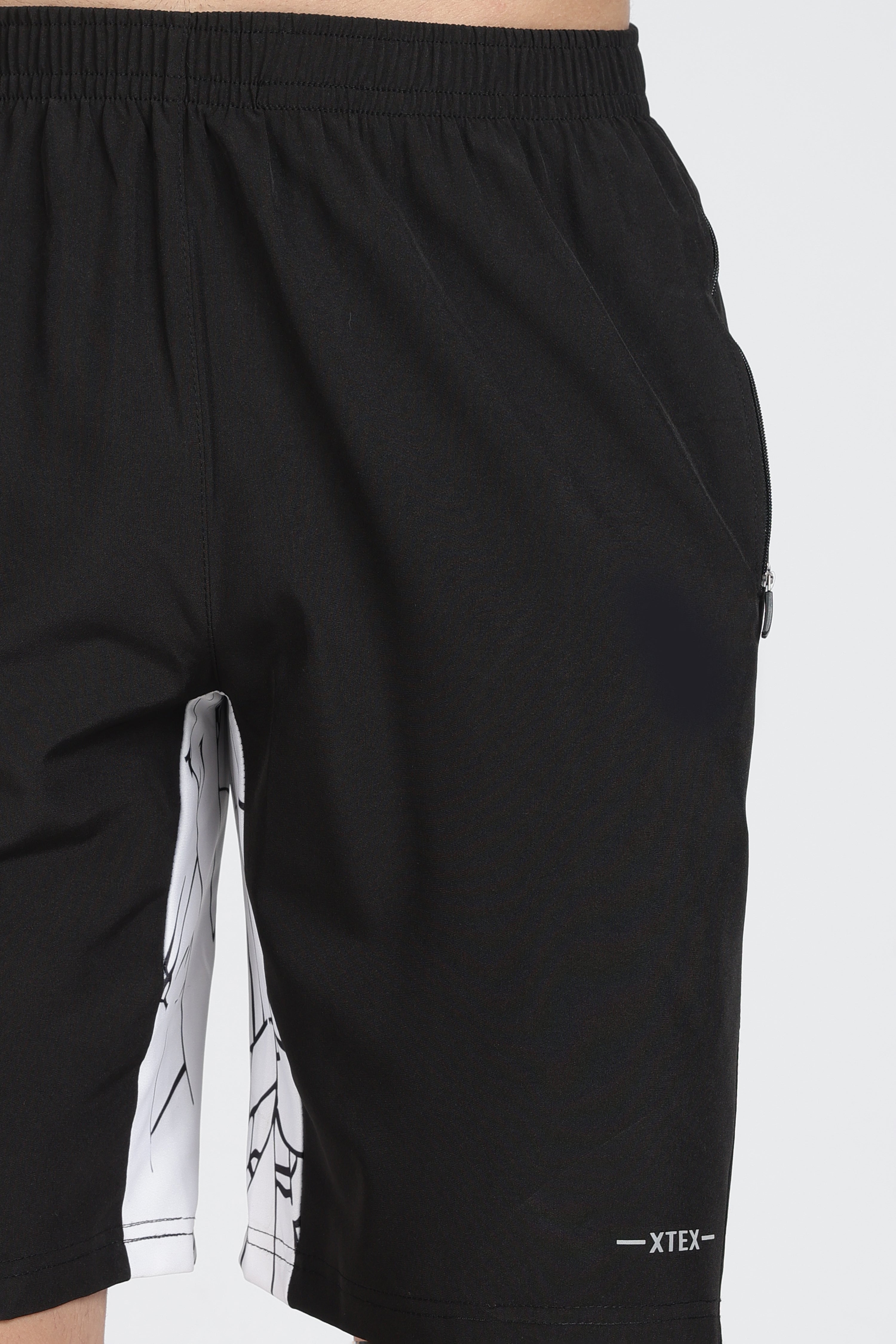 XTEX Black Active Shorts with Zip Pocket – Sporty Casual Wear