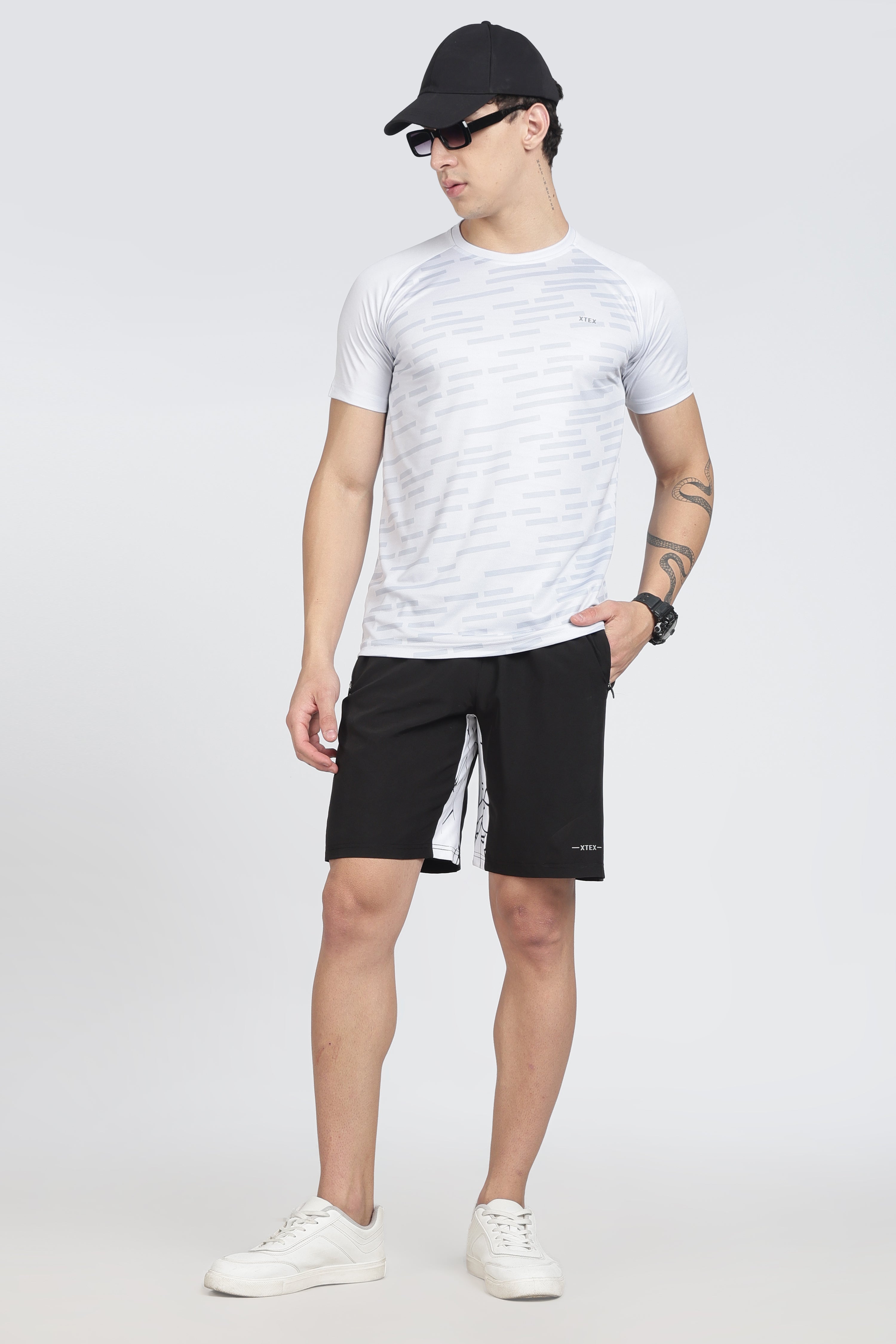 XTEX Black Active Shorts with Zip Pocket – Sporty Casual Wear