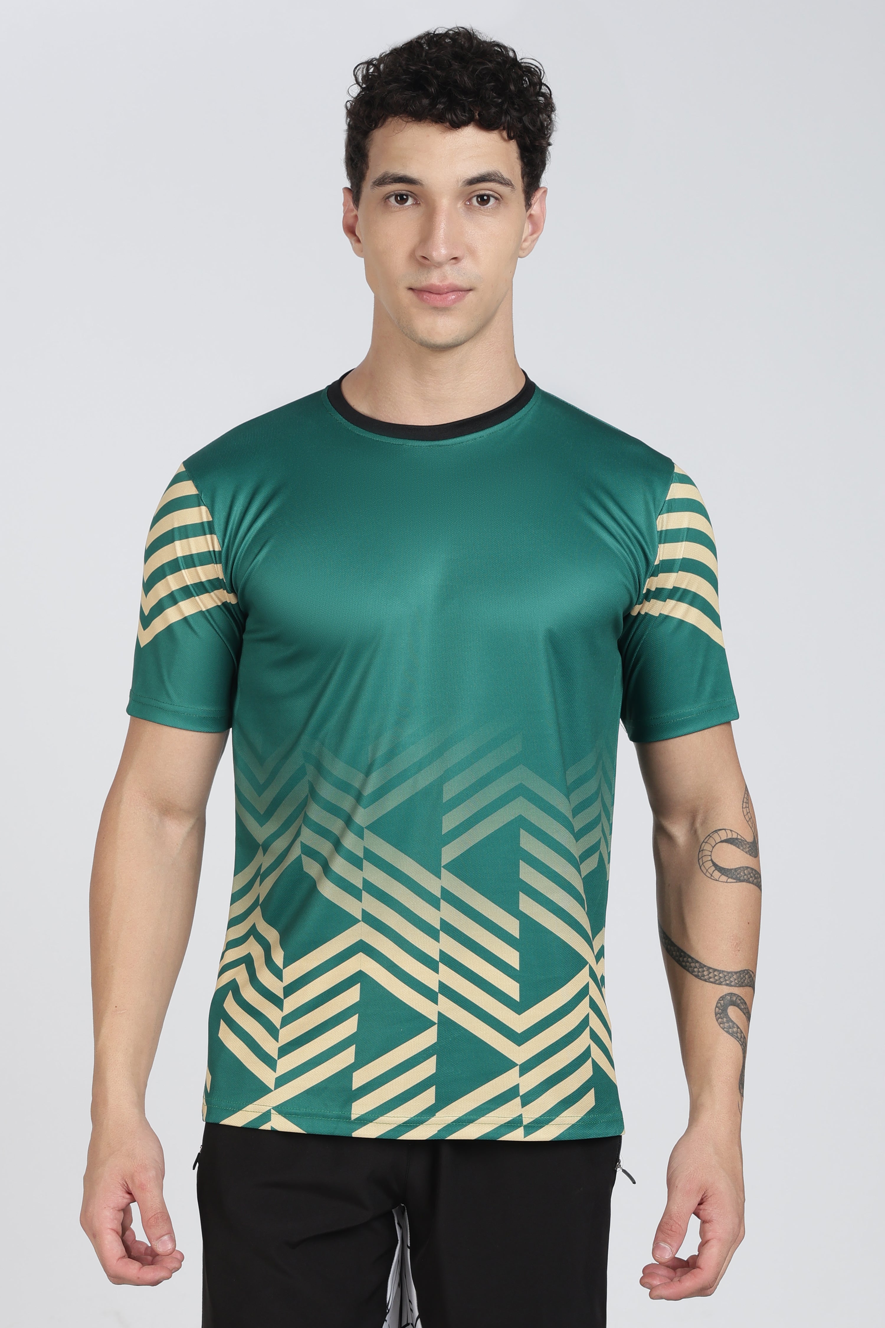 Green Chevron Athletic Tee – Comfort & Style