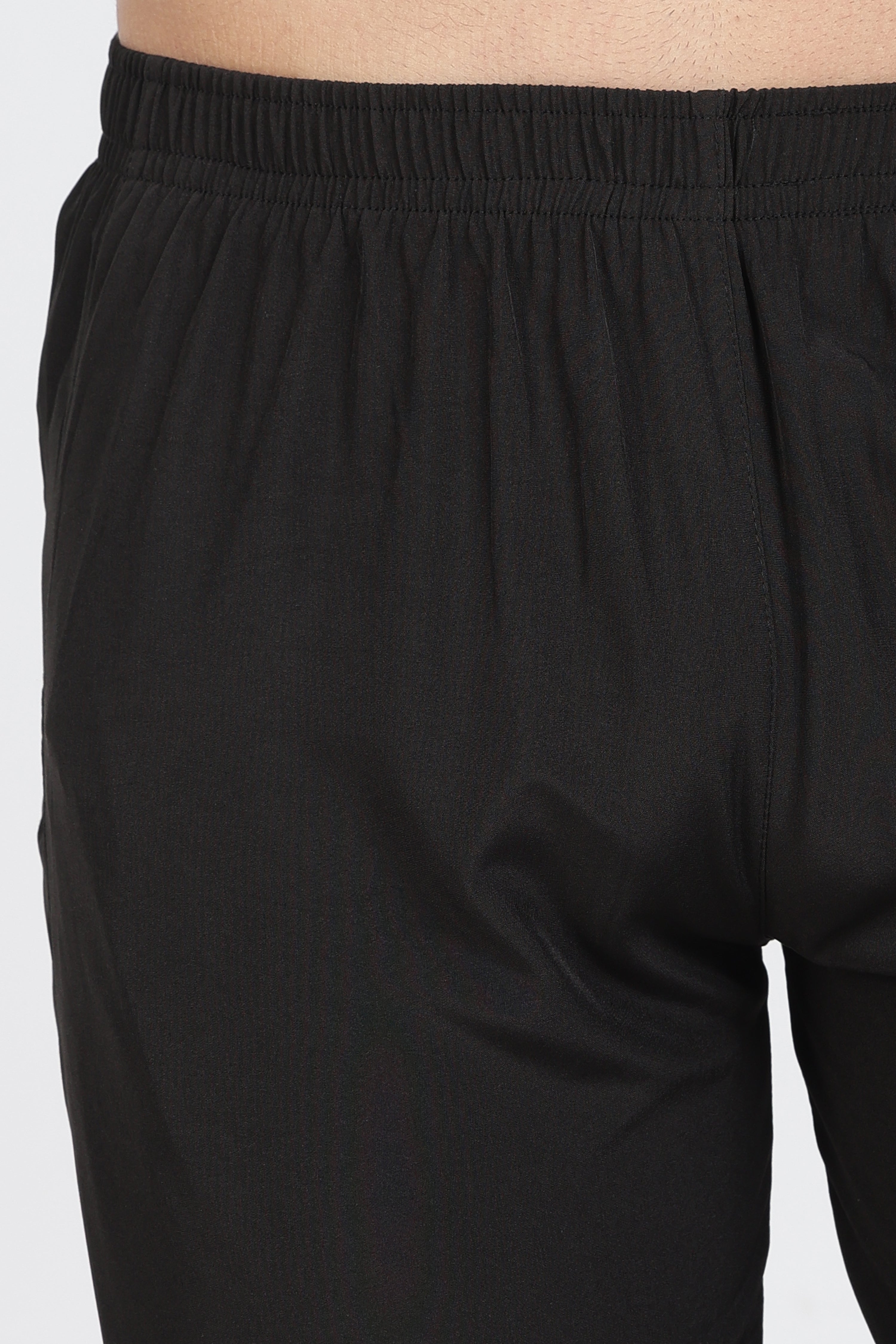 Black Athletic Track Pants – Breathable Elastic Waist Joggers with Zipper Pocket