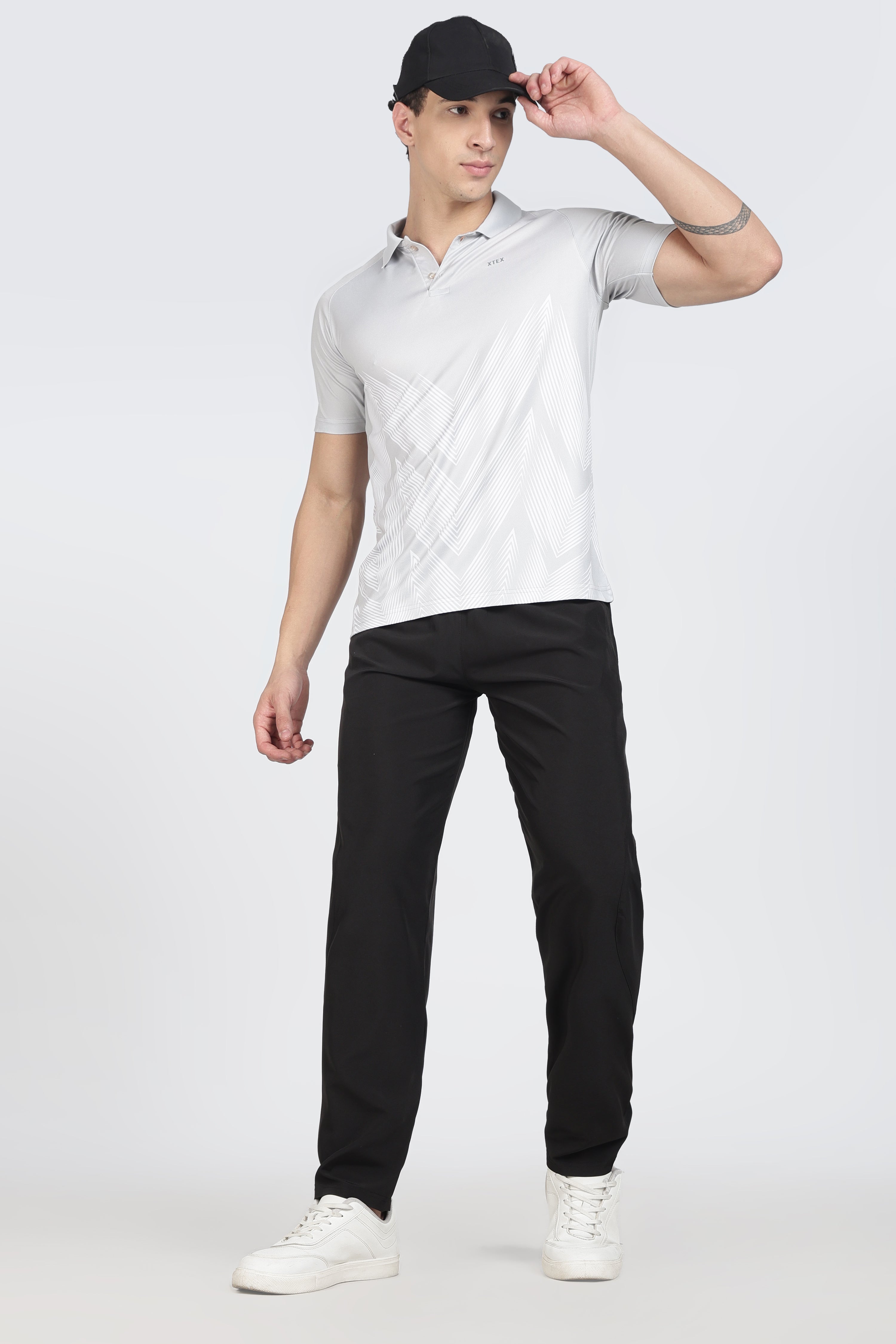 Black Athletic Track Pants – Breathable Elastic Waist Joggers with Zipper Pocket