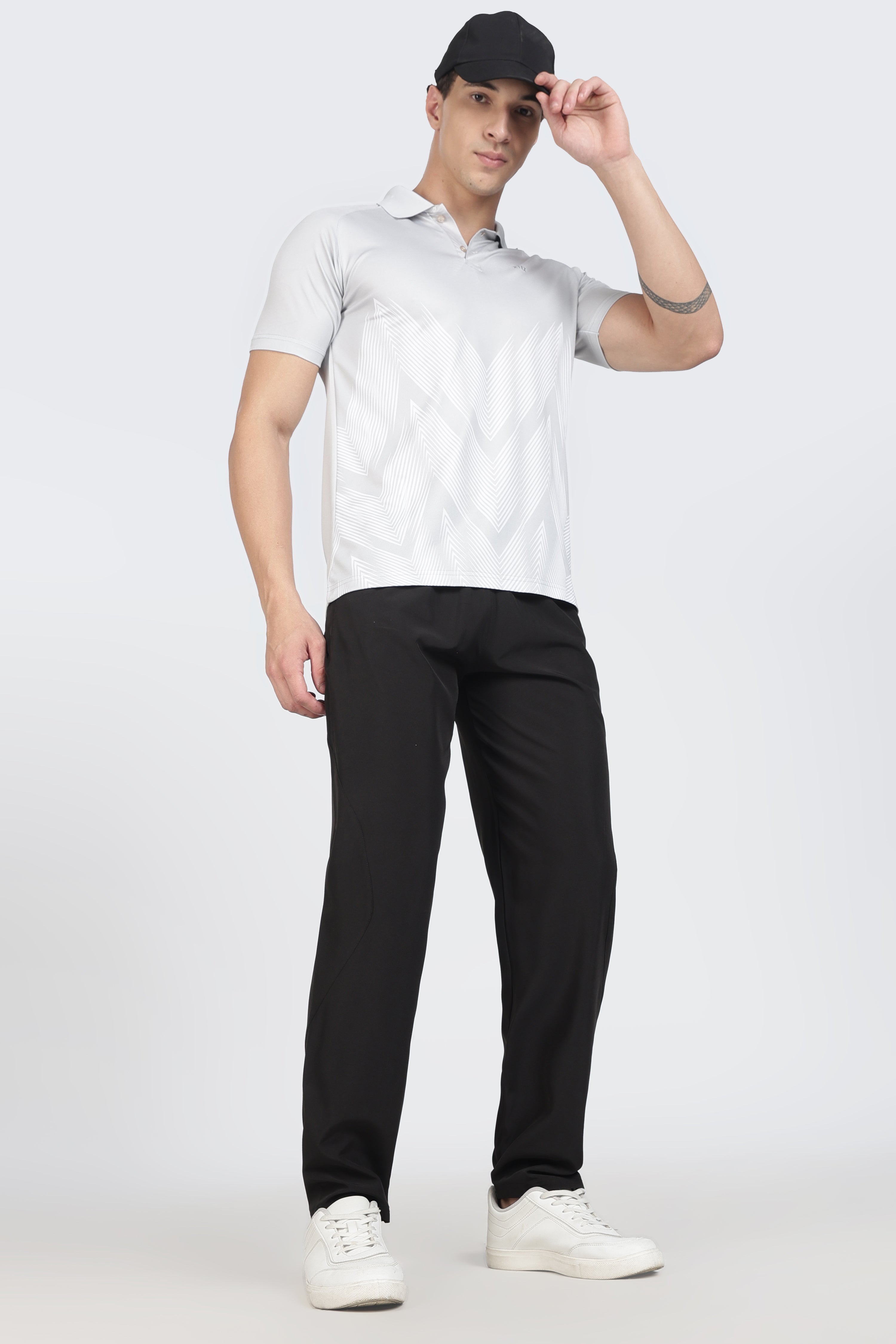 Black Athletic Track Pants – Breathable Elastic Waist Joggers with Zipper Pocket