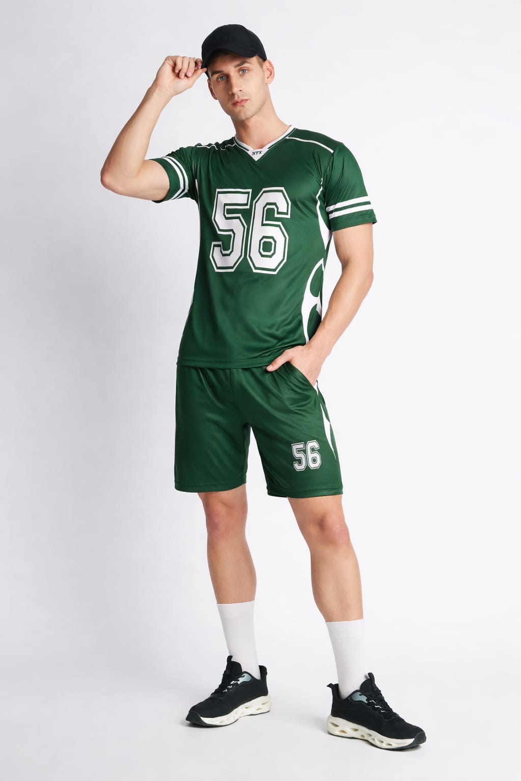 Green Athletic Jersey Number 56 | Short-Sleeve Sportswear Tee