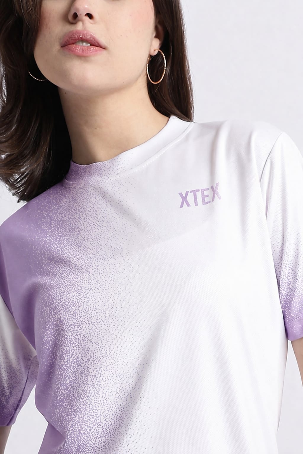 Women's XTEX Ombre Sports Tee | Purple White Performance Jersey