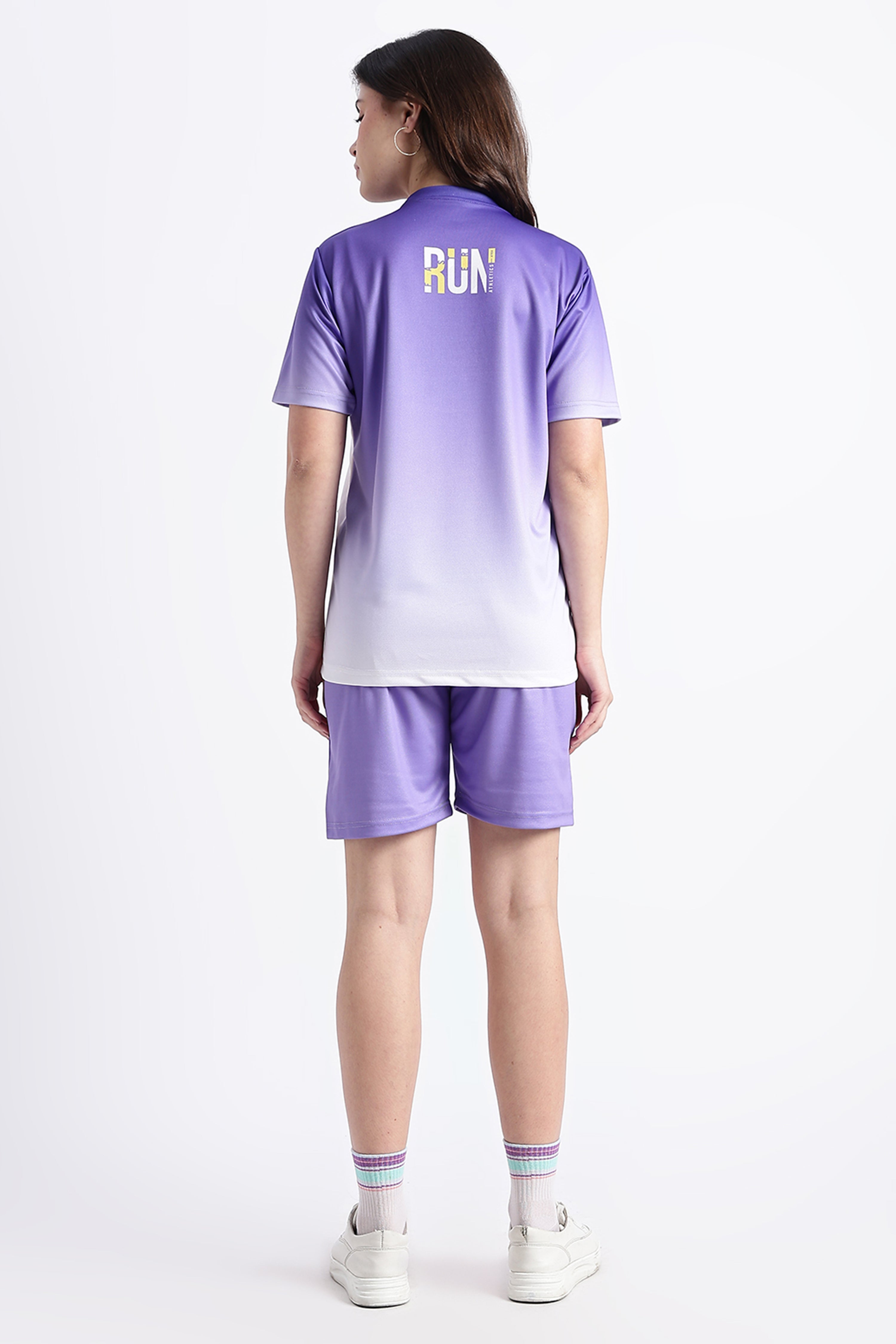 Purple & White Athletic jersey | Breathable Run Wear | One Step