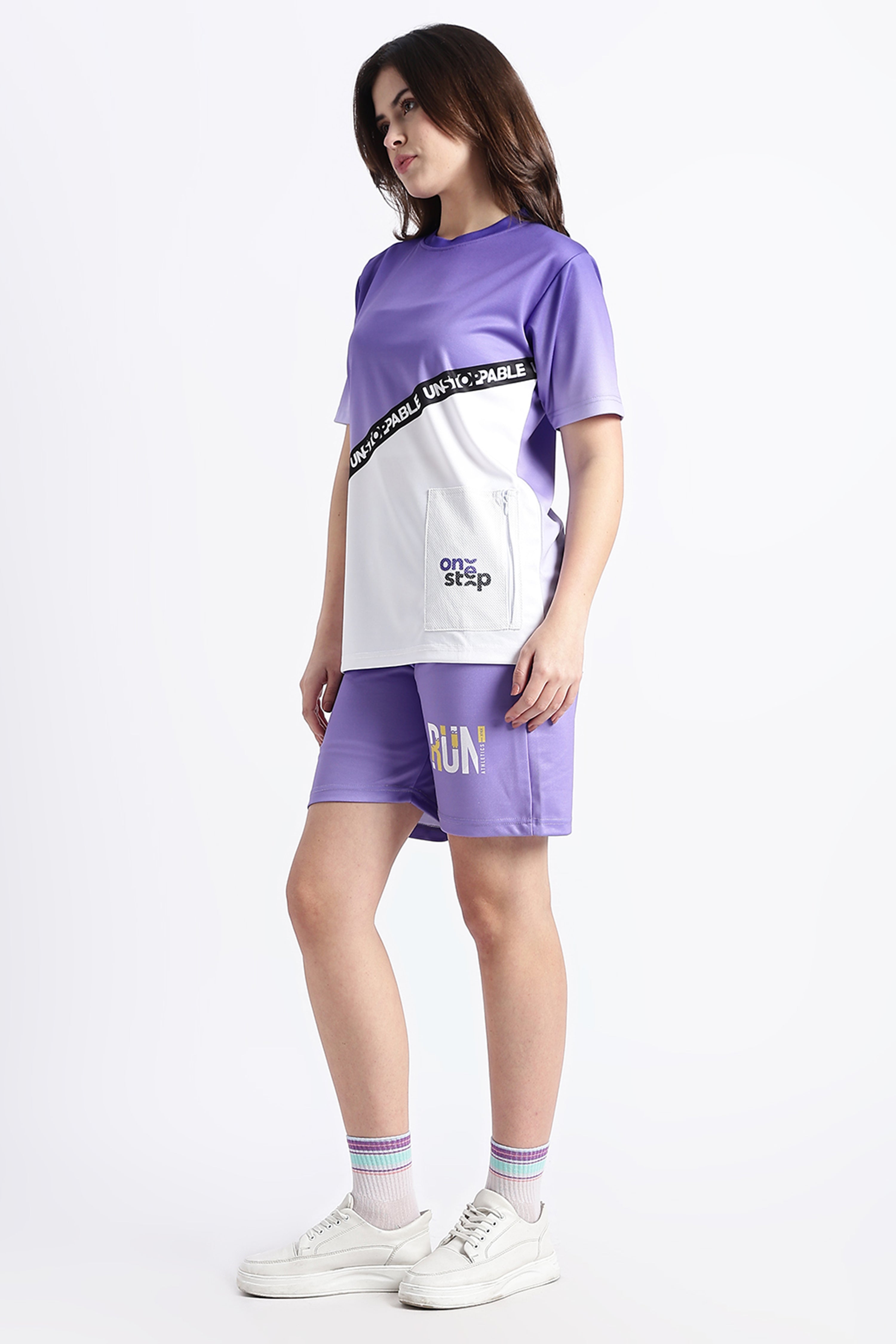 Purple & White Athletic jersey | Breathable Run Wear | One Step
