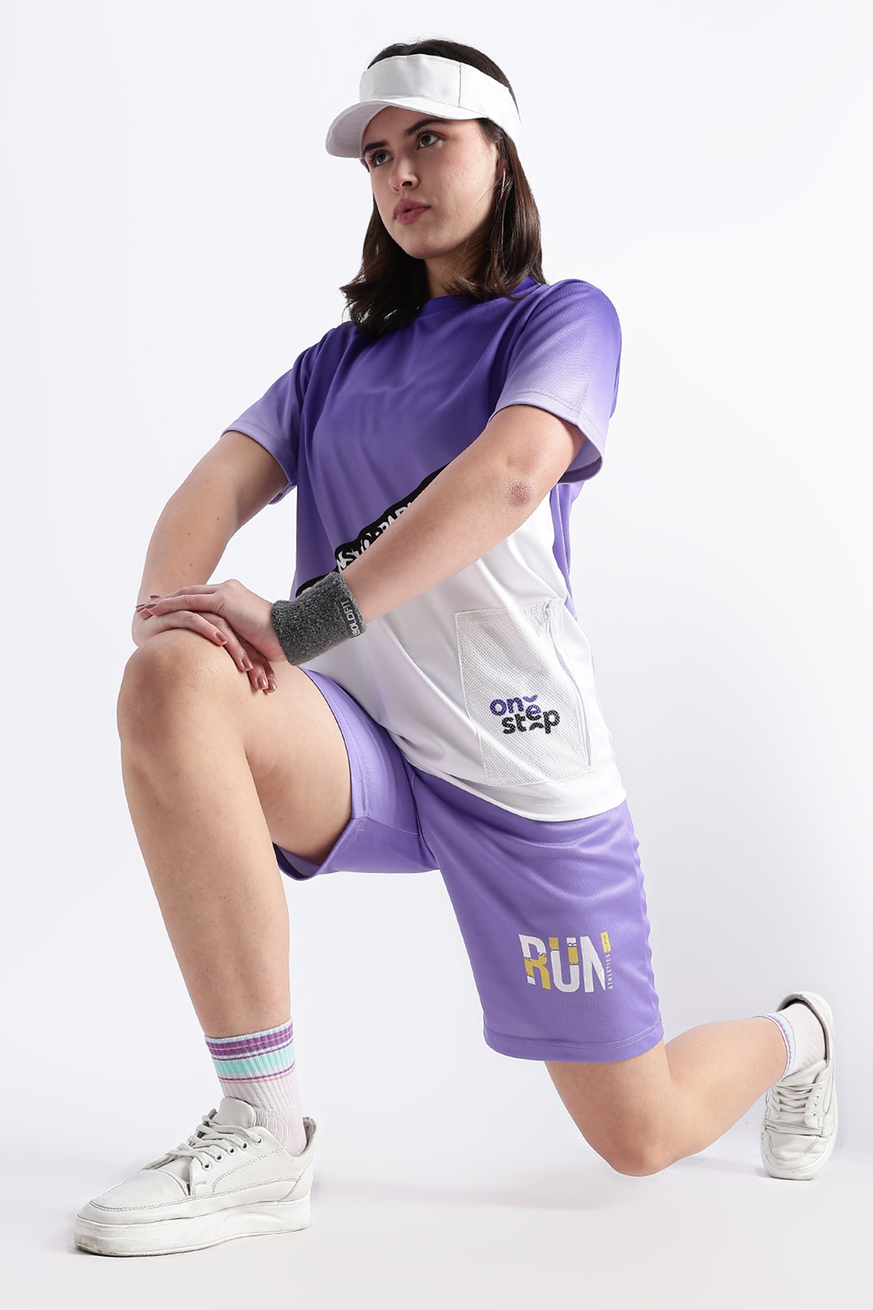 Purple & White Athletic jersey | Breathable Run Wear | One Step