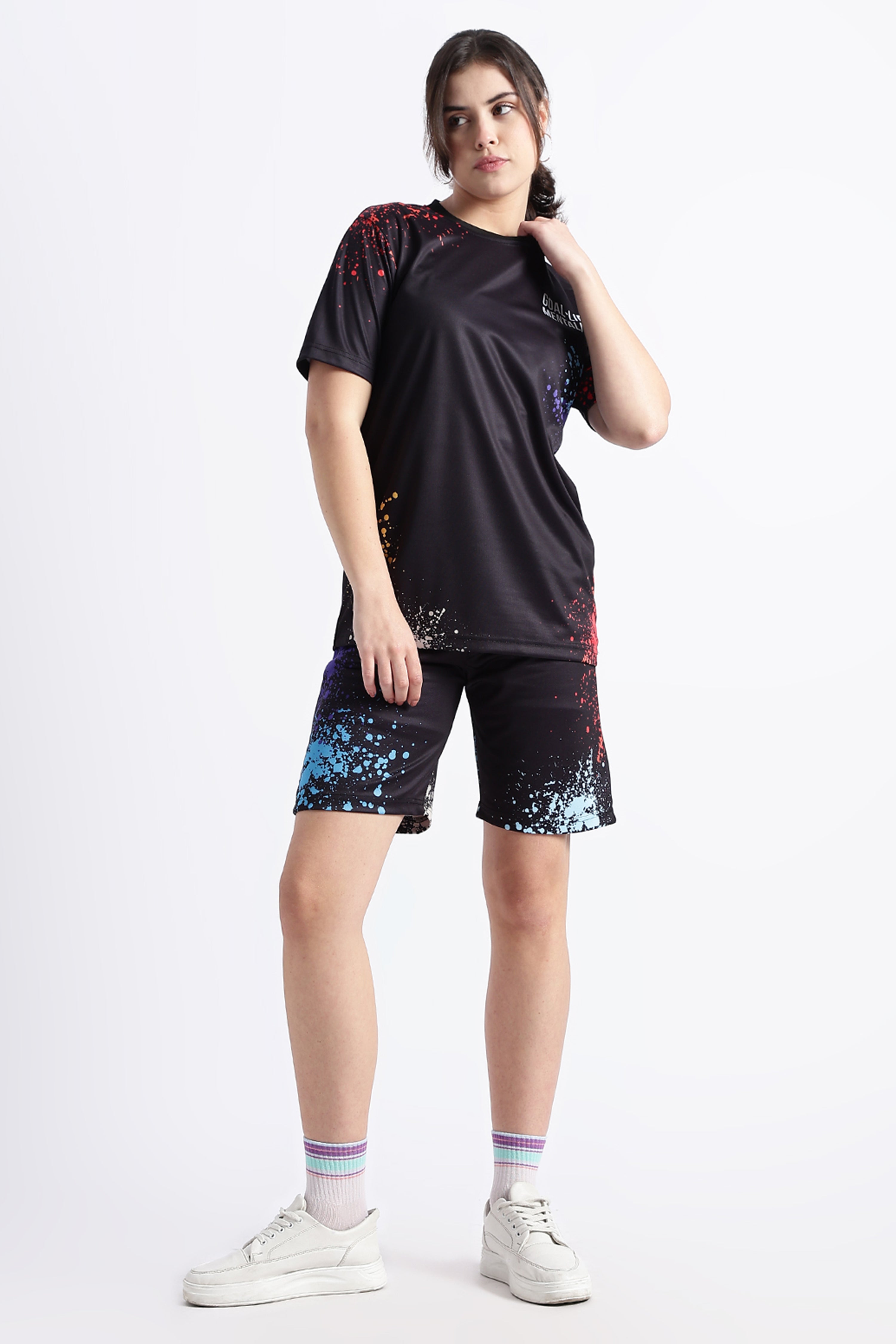 Black Paint Splatter Athletic Tee | Bold Gym Wear