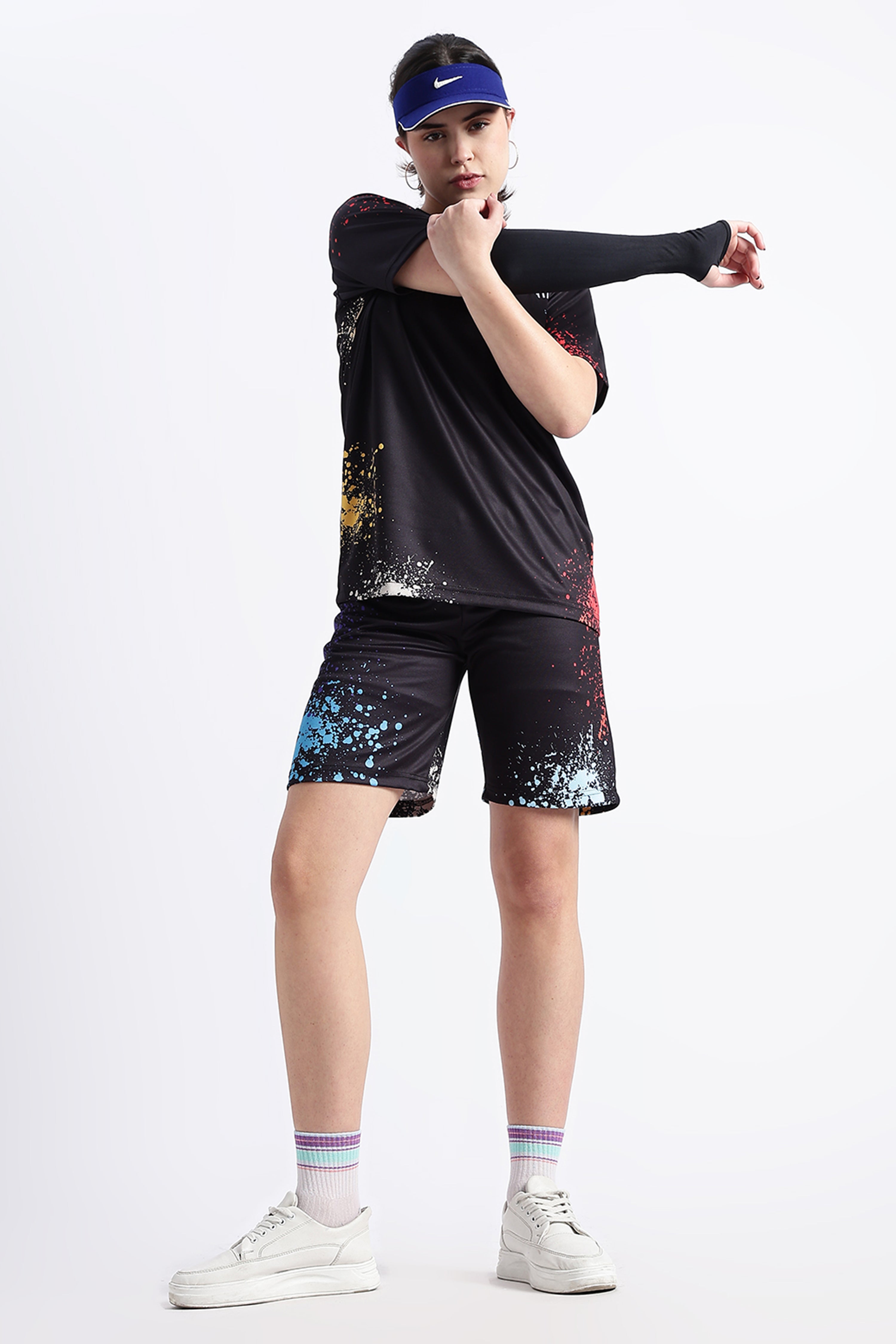 Black Paint Splatter Athletic Tee | Bold Gym Wear