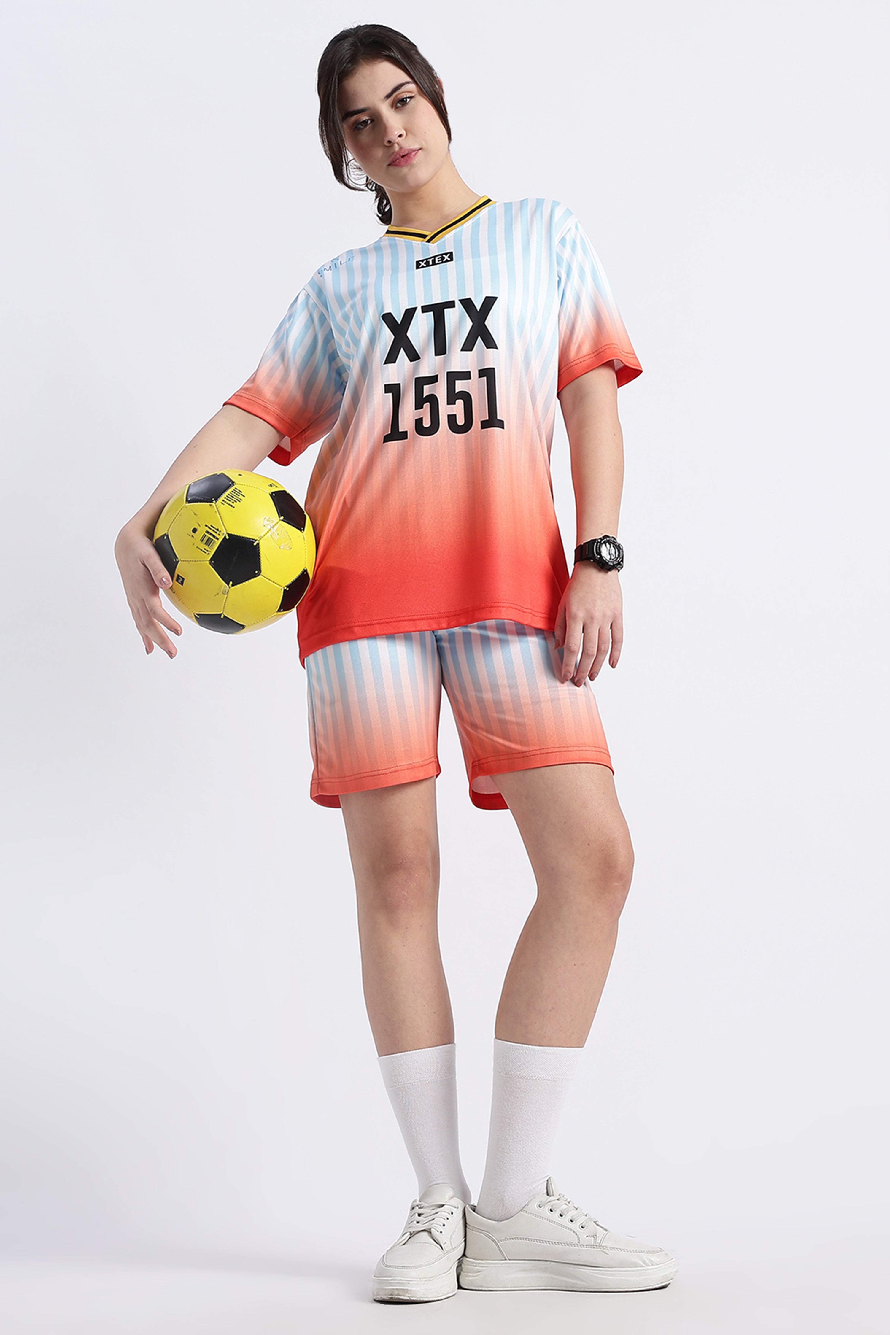 Orange Gradient Striped Athletic Jersey | XTX 1551 Sportswear