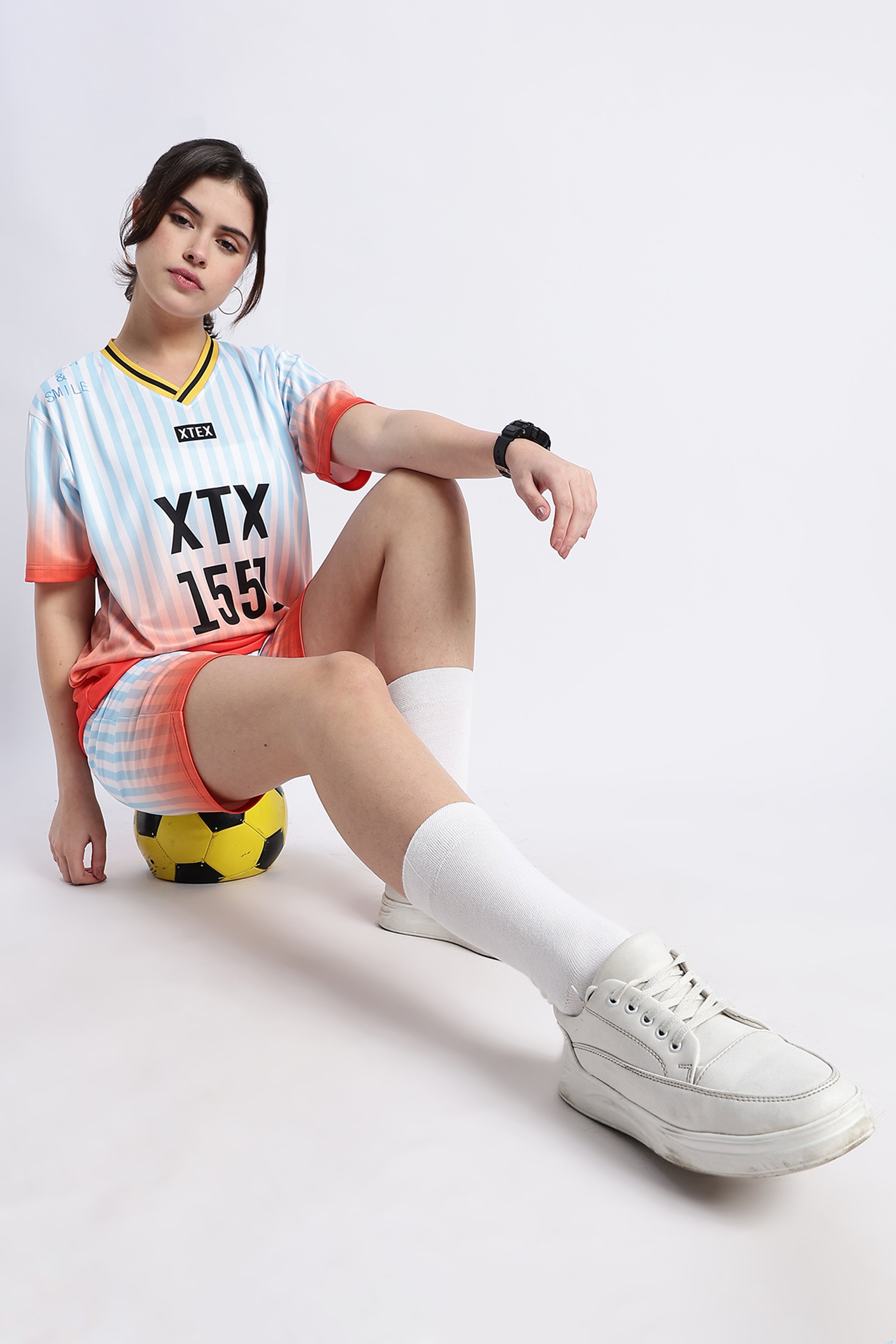 Orange Gradient Striped Athletic Jersey | XTX 1551 Sportswear