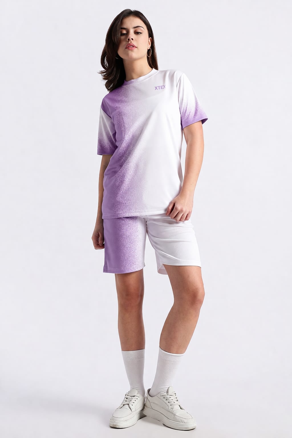 Women's XTEX Ombre Sports Tee | Purple White Performance Jersey