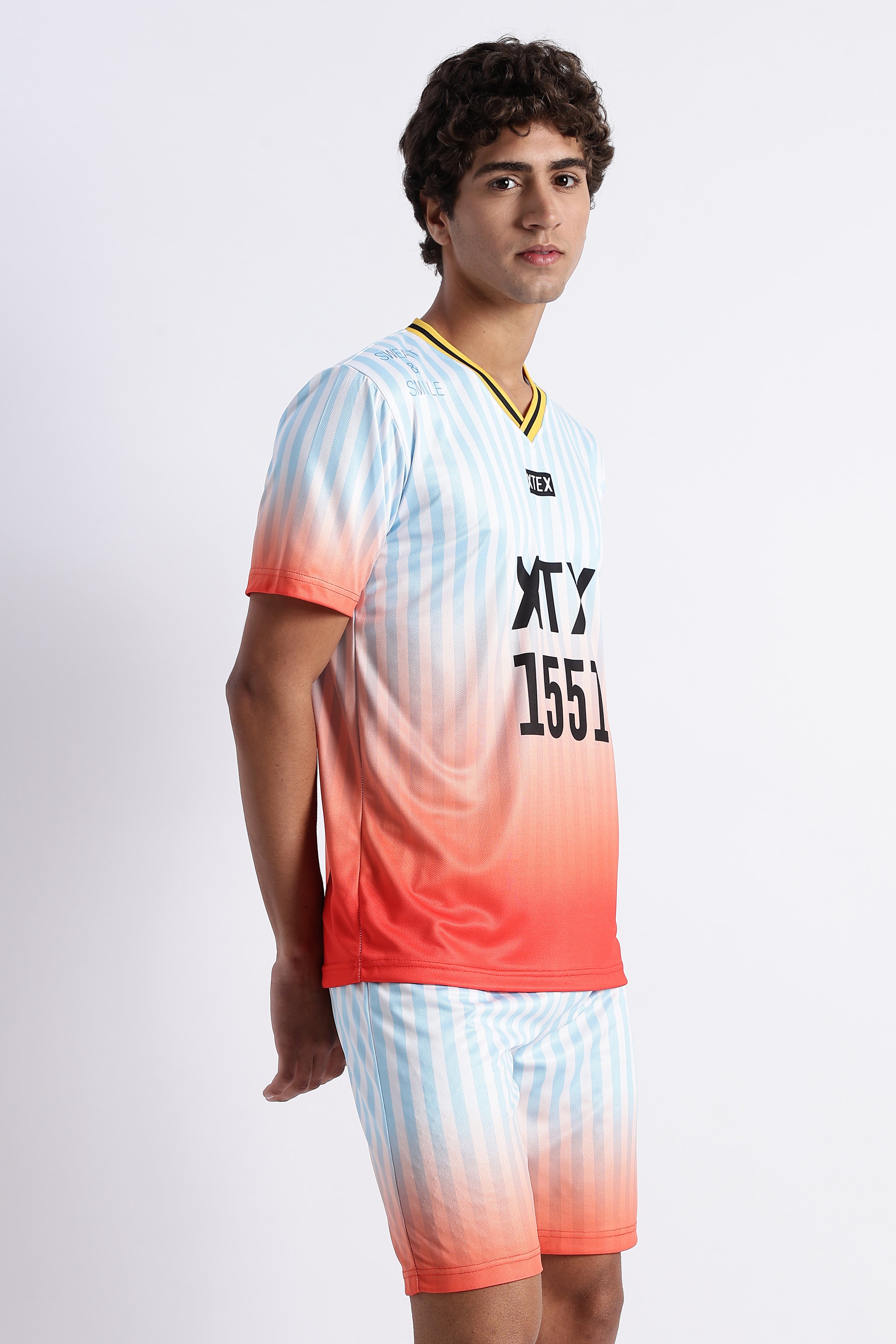 XTEX Gradient Jersey – Light Blue & Orange Football Tee