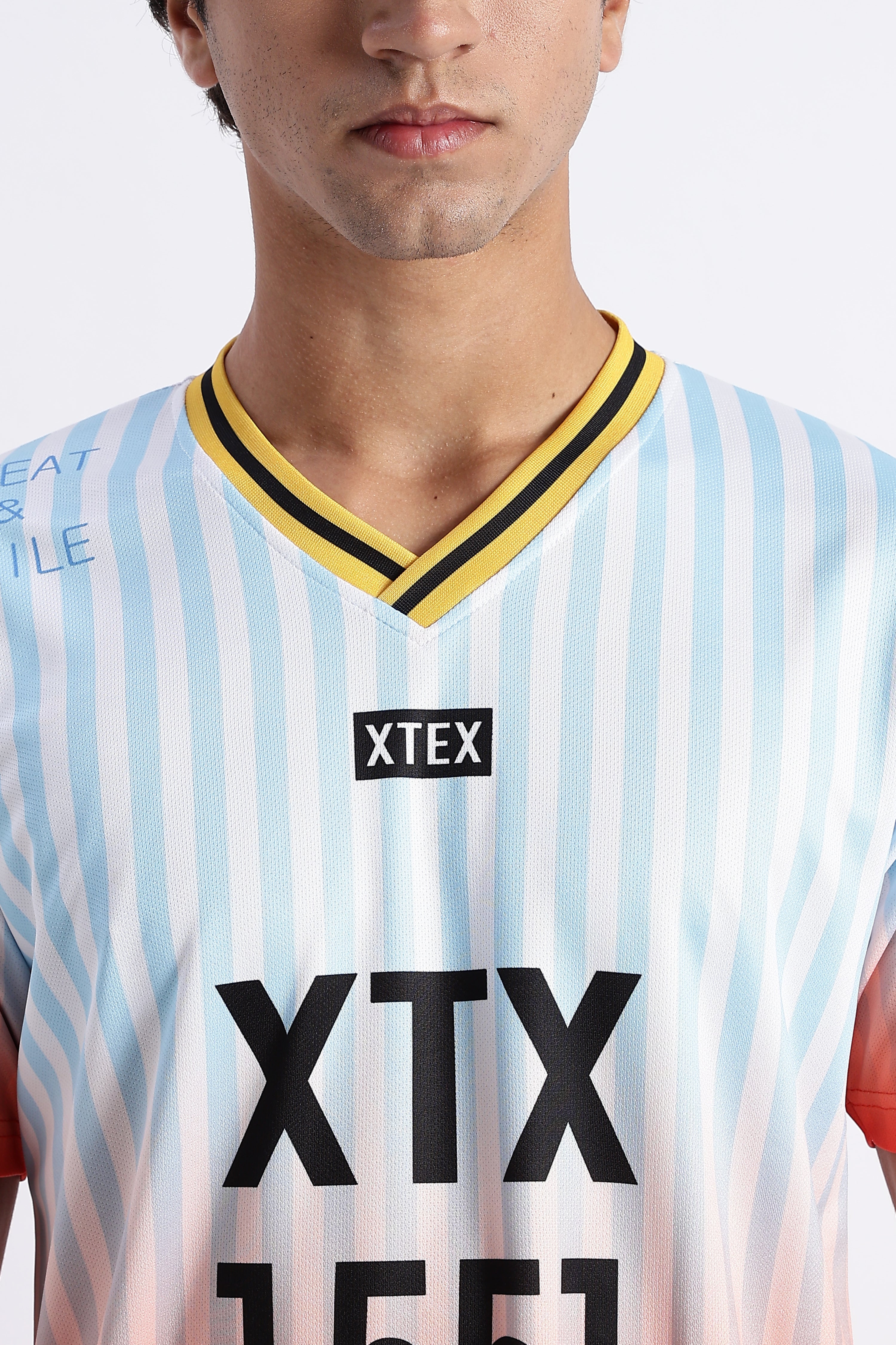 XTEX Gradient Jersey – Light Blue & Orange Football Tee