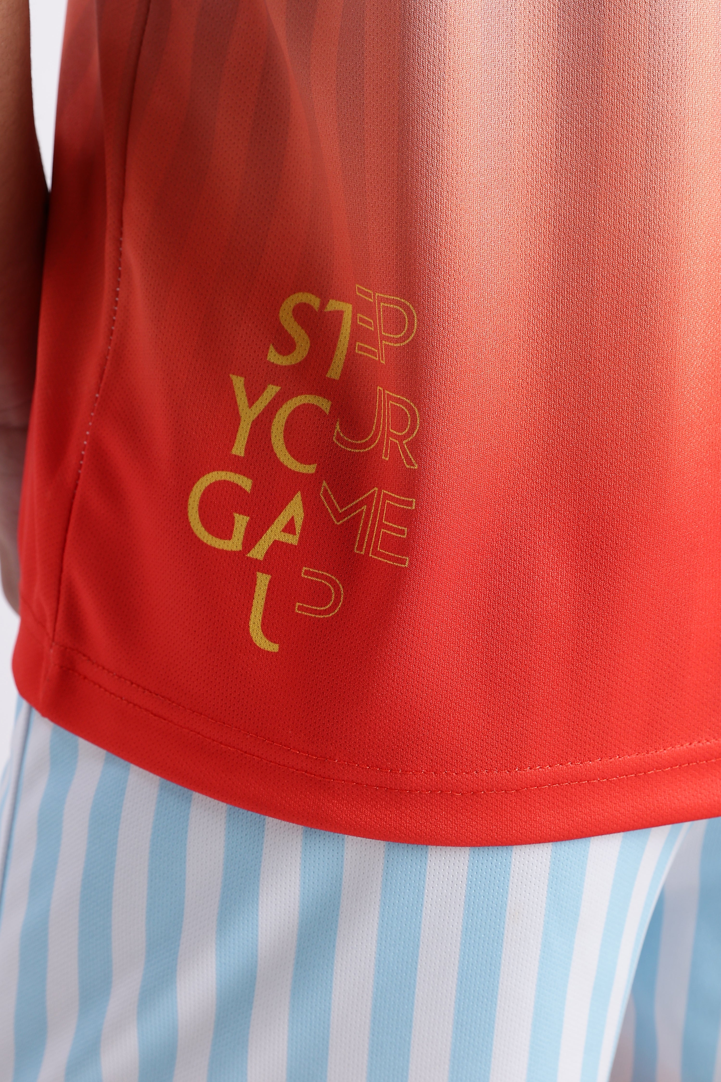 XTEX Gradient Jersey – Light Blue & Orange Football Tee