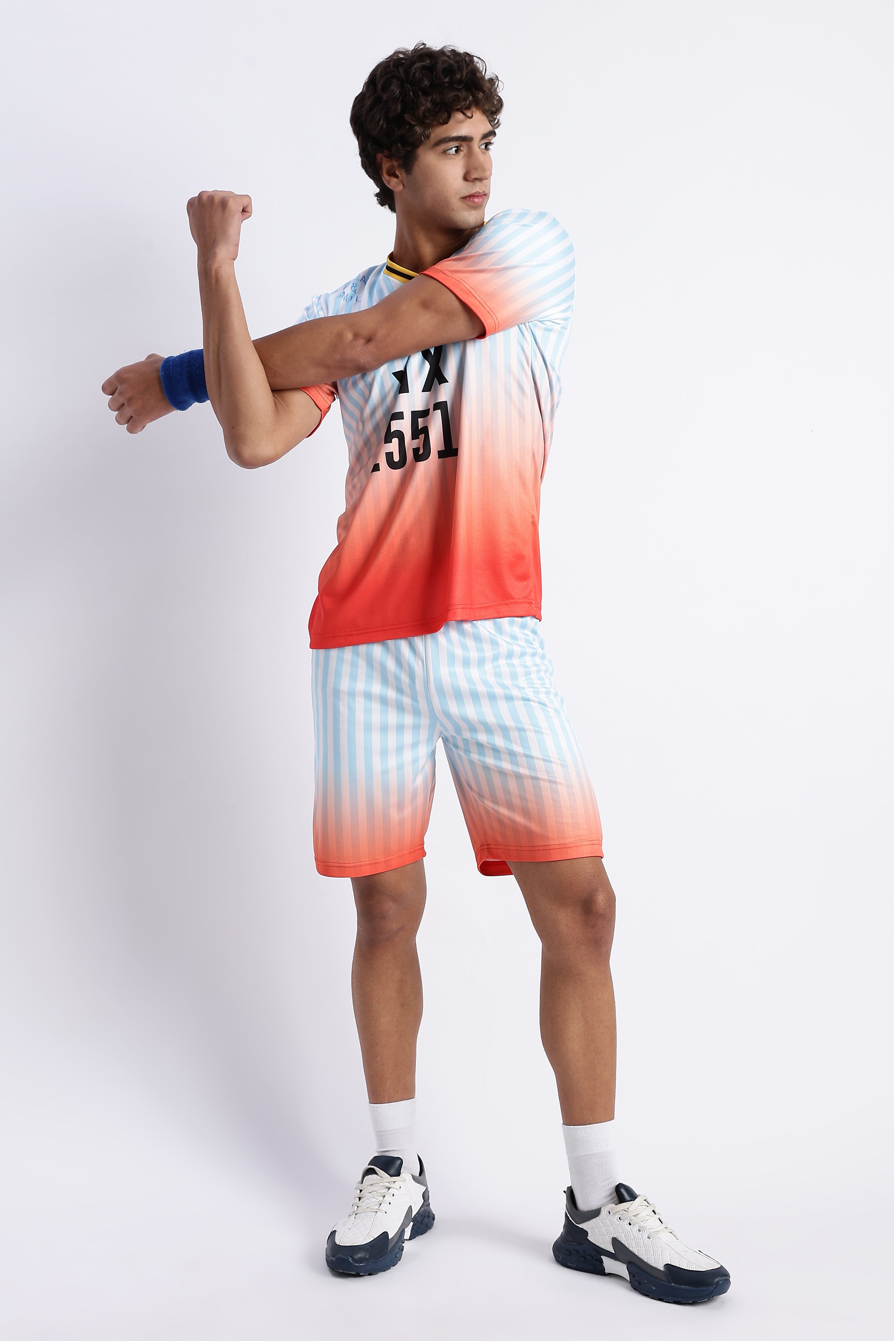 XTEX Gradient Jersey – Light Blue & Orange Football Tee