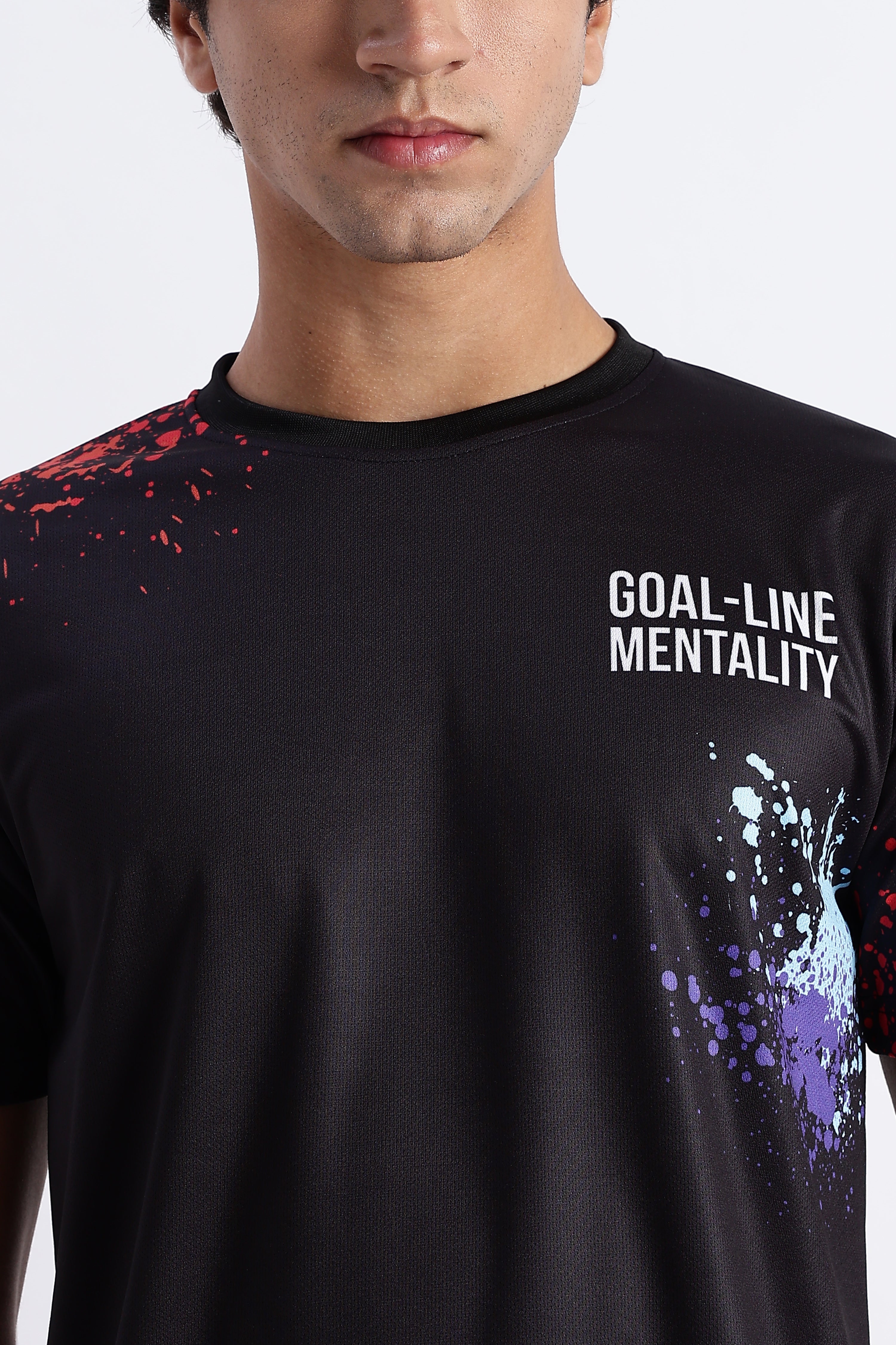 Goal-Line Mentality Activewear Set – Black Paint Splash Tee