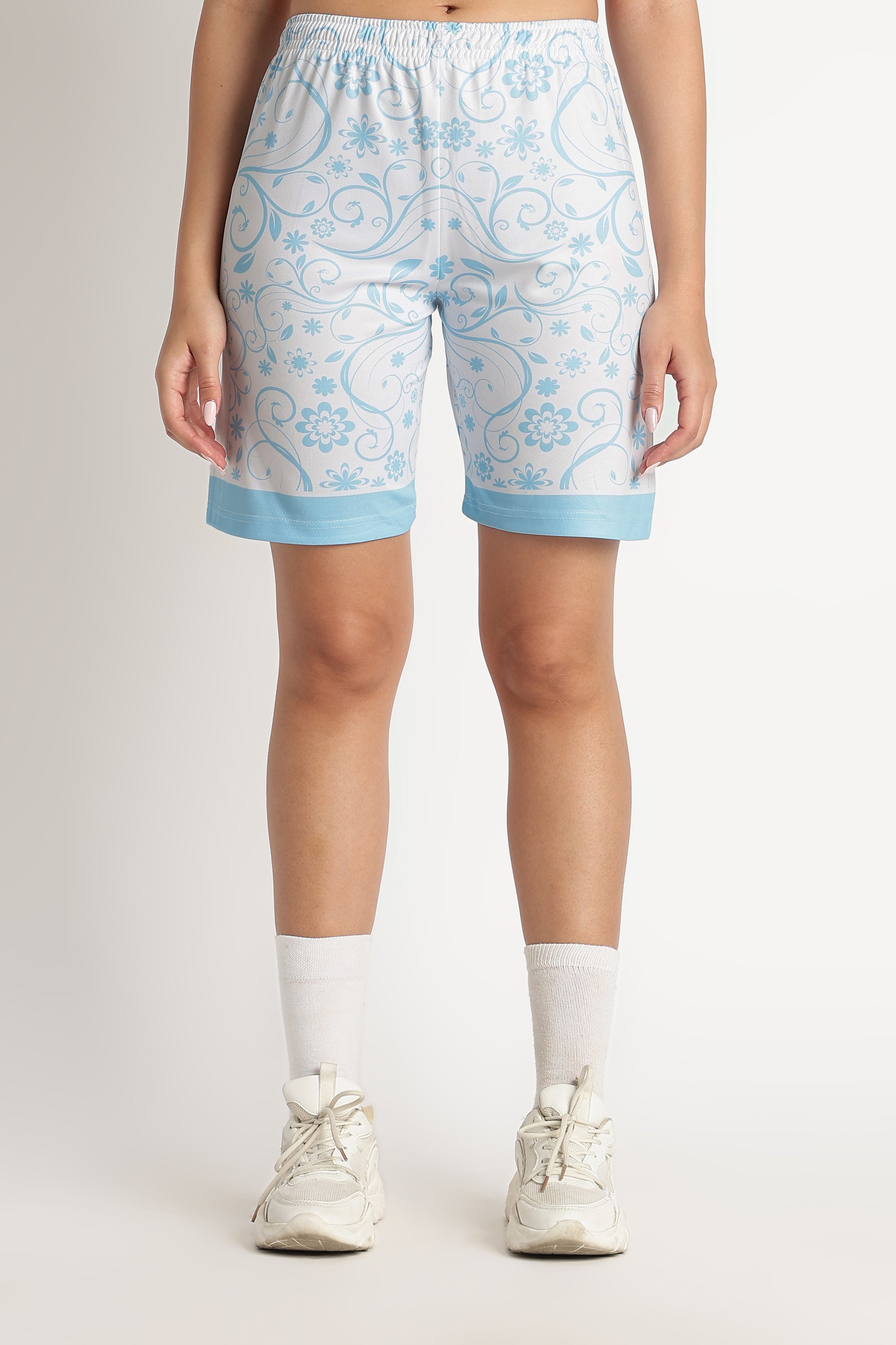 Light Blue Floral Gradient Athletic Jersey | Performance Sportswear Tee