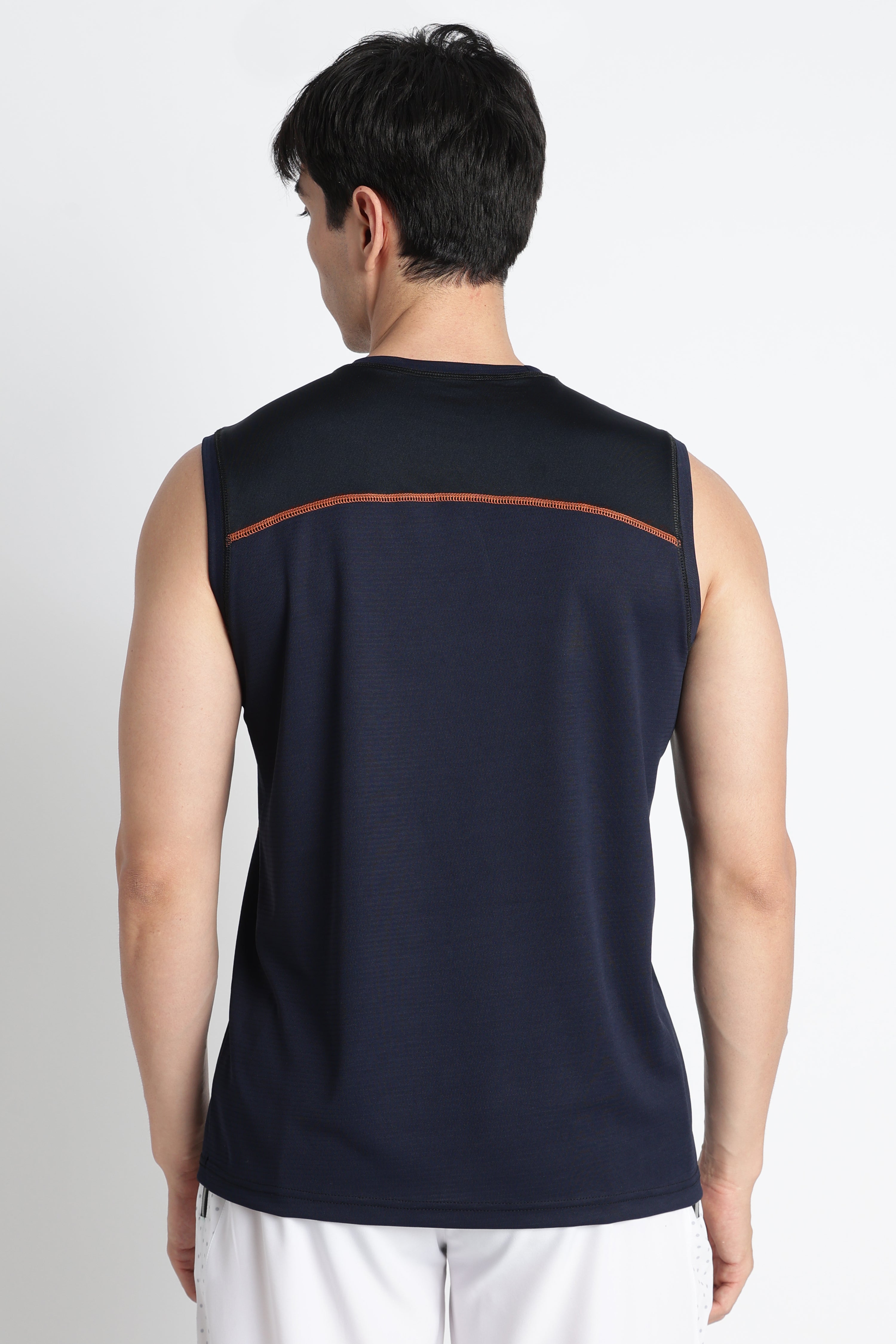 Navy Blue XTEX Sleeveless Gym Shirt – Moisture-Wicking Activewear