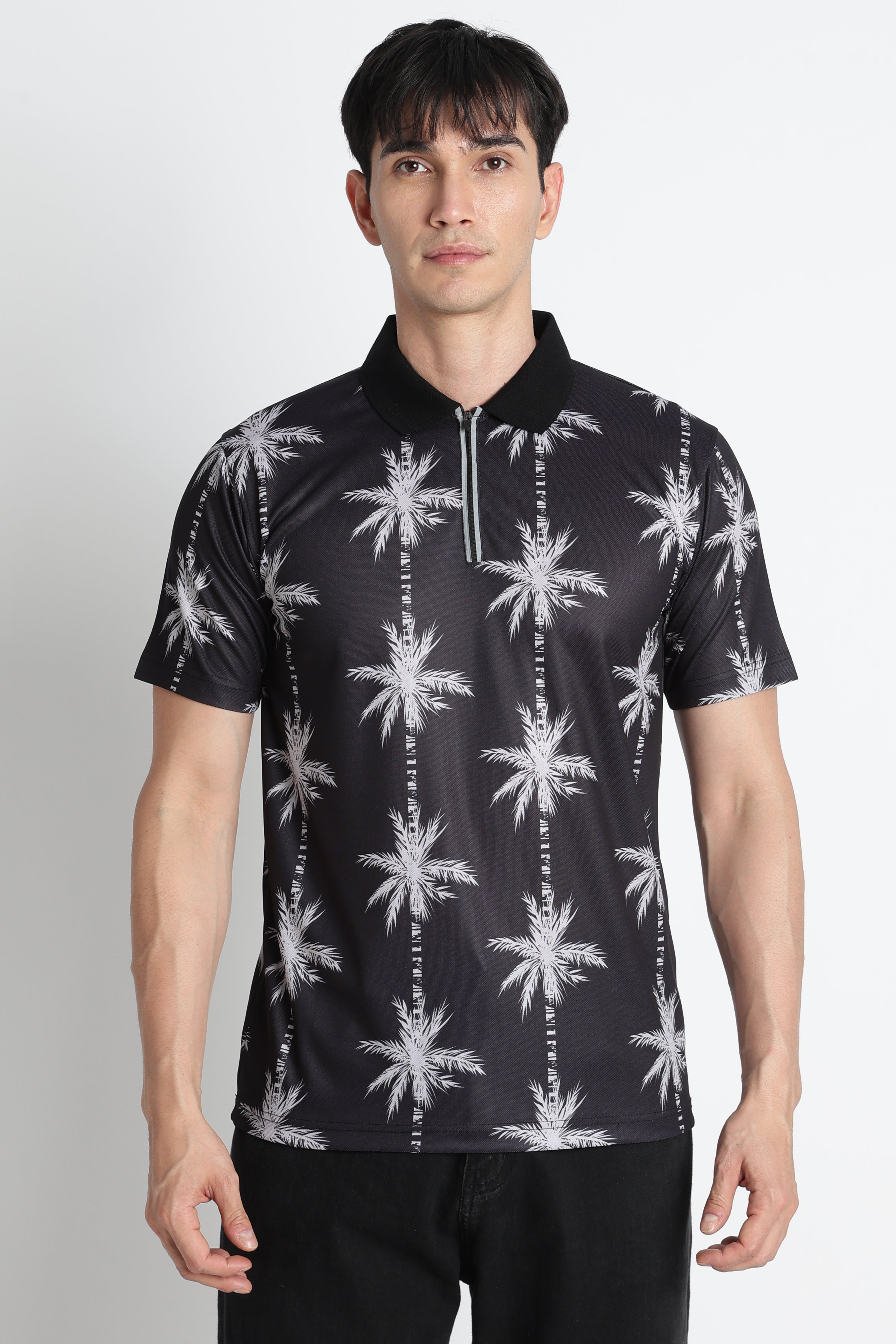 Black Palm Tree Active Polo – Heavy Duty Performance Sportswear