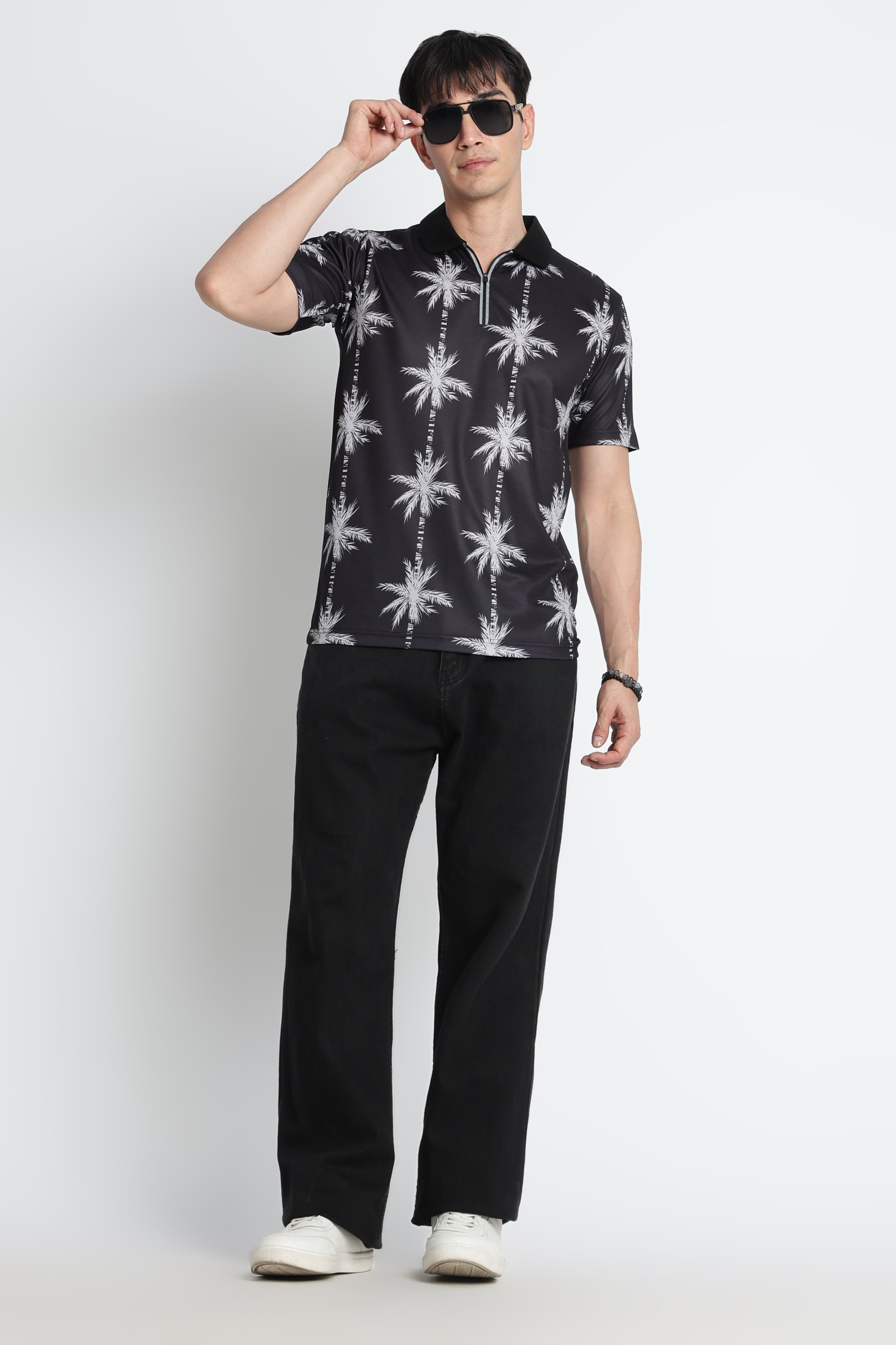 Black Palm Tree Active Polo – Heavy Duty Performance Sportswear