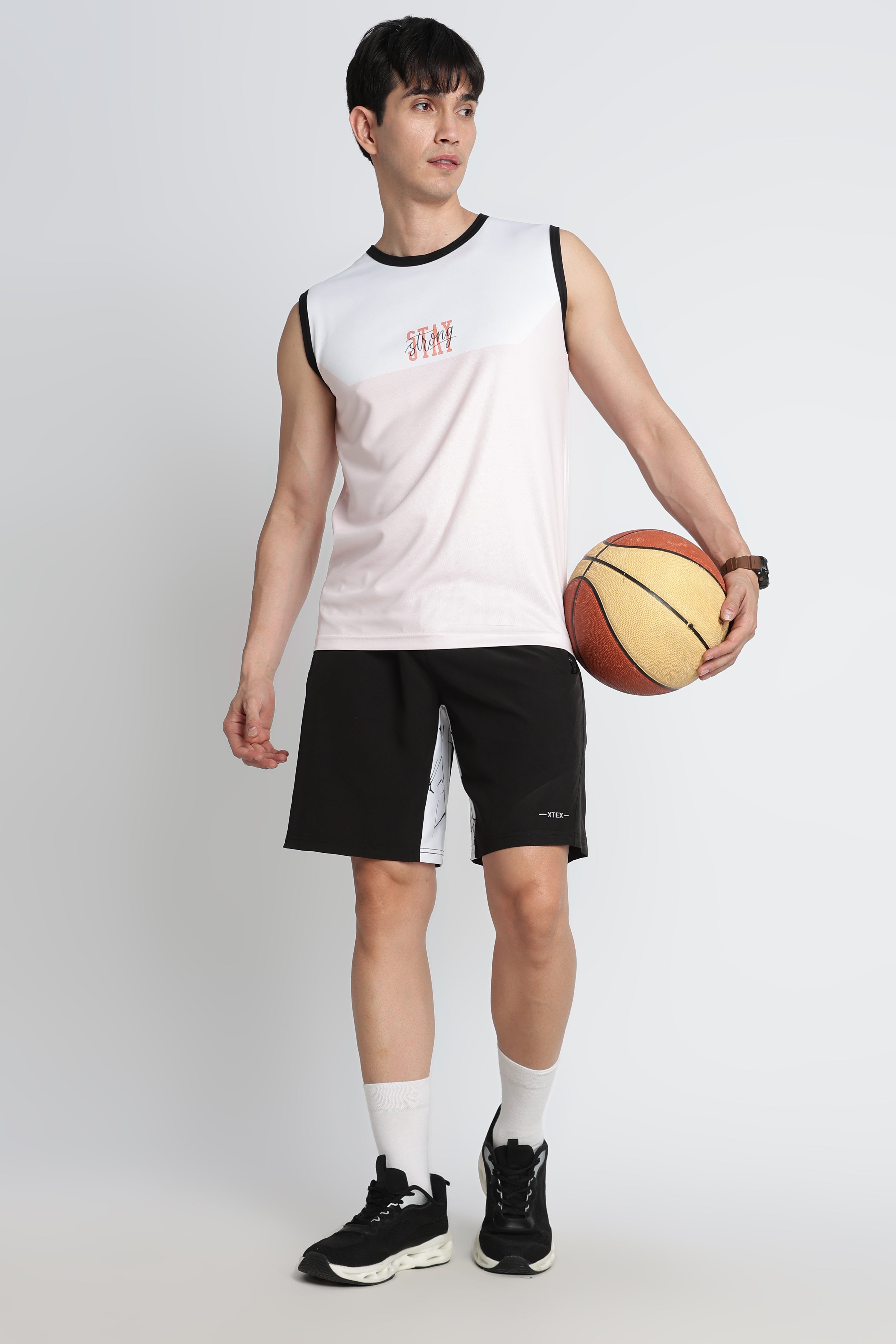 White & Pink Tank Top – Breathable Activewear for Workouts