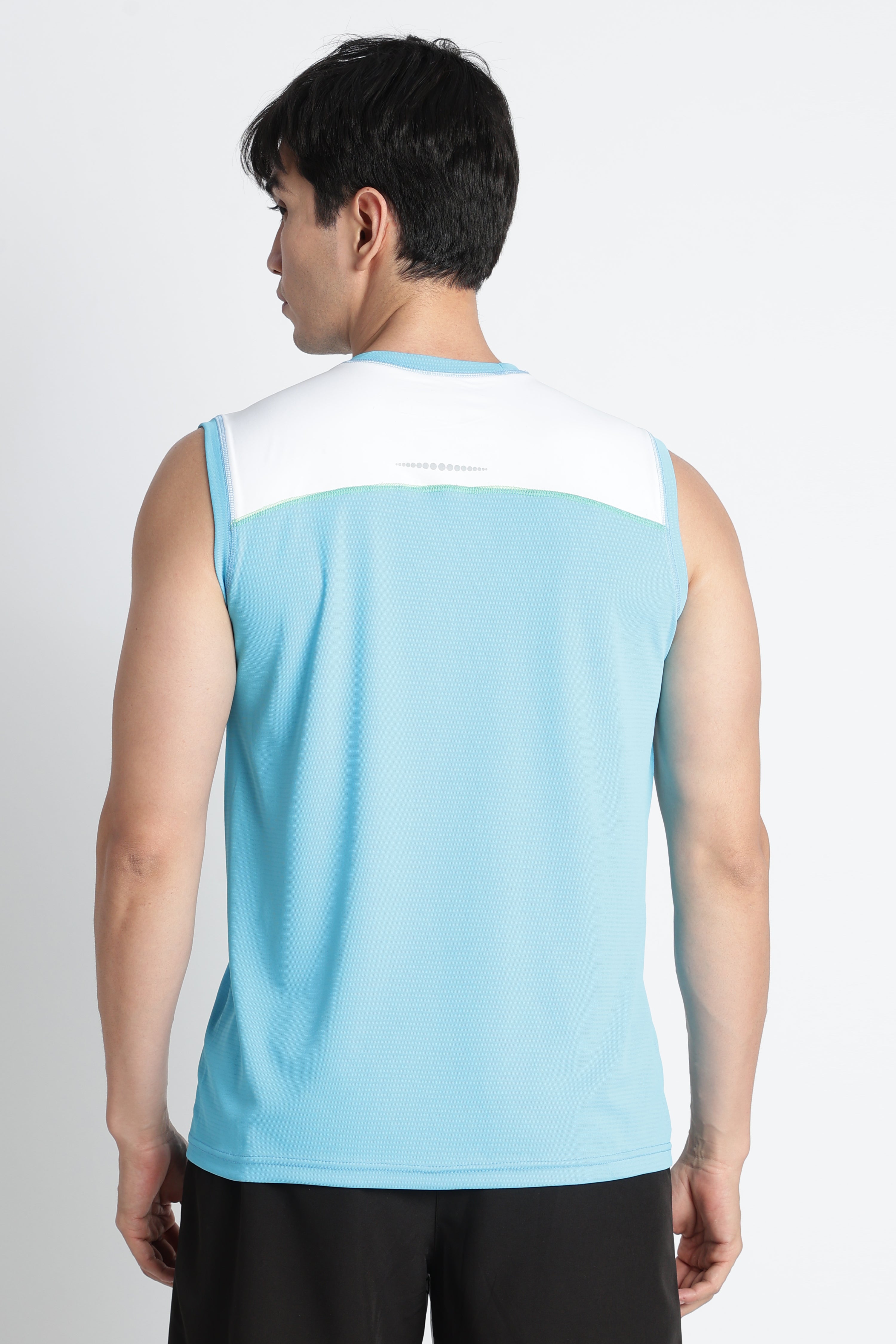 Light Blue XTEX Sleeveless Jersey – Moisture-Wicking Gym & Running Tee