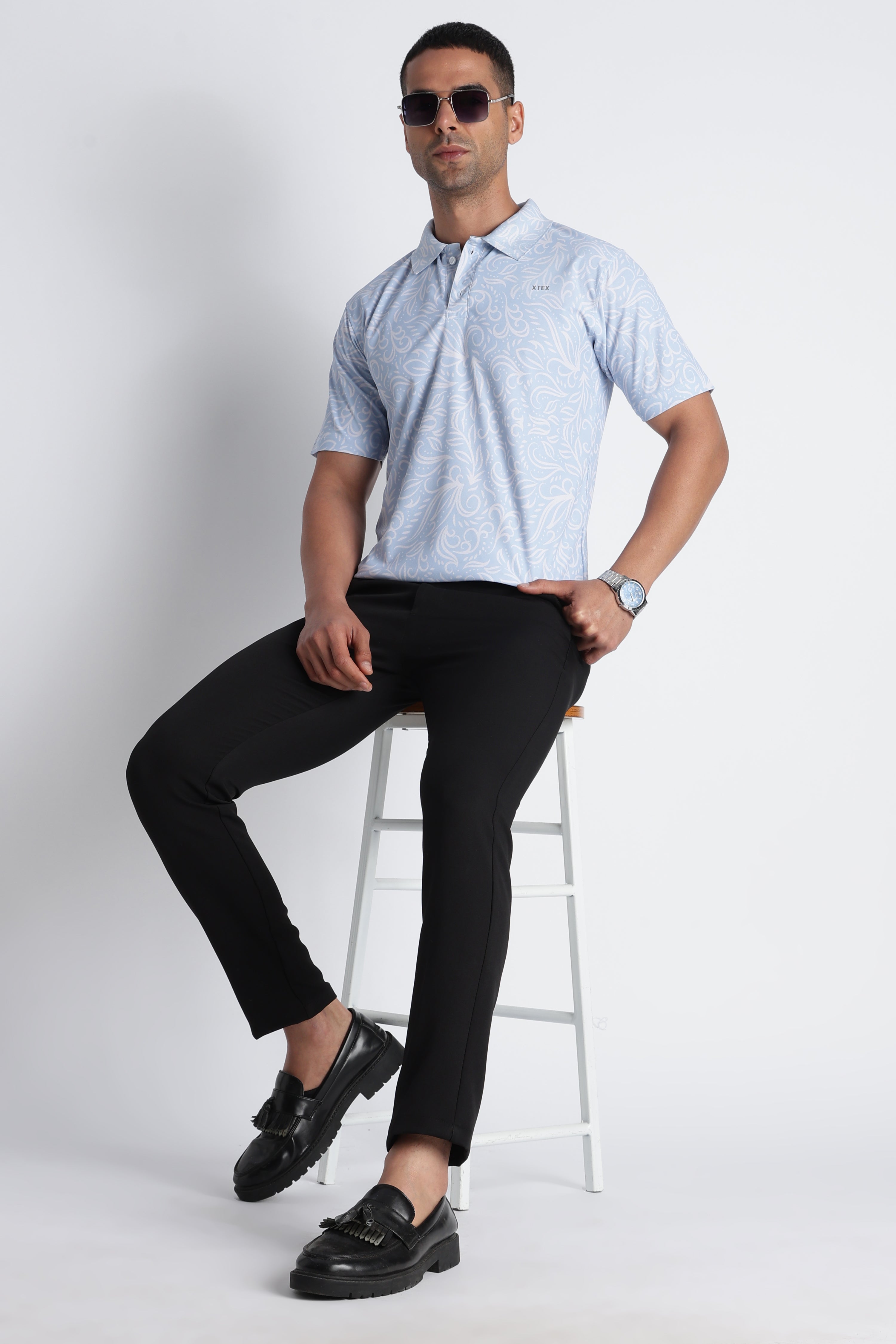 XTEX UPF 50 Sky Blue Polos