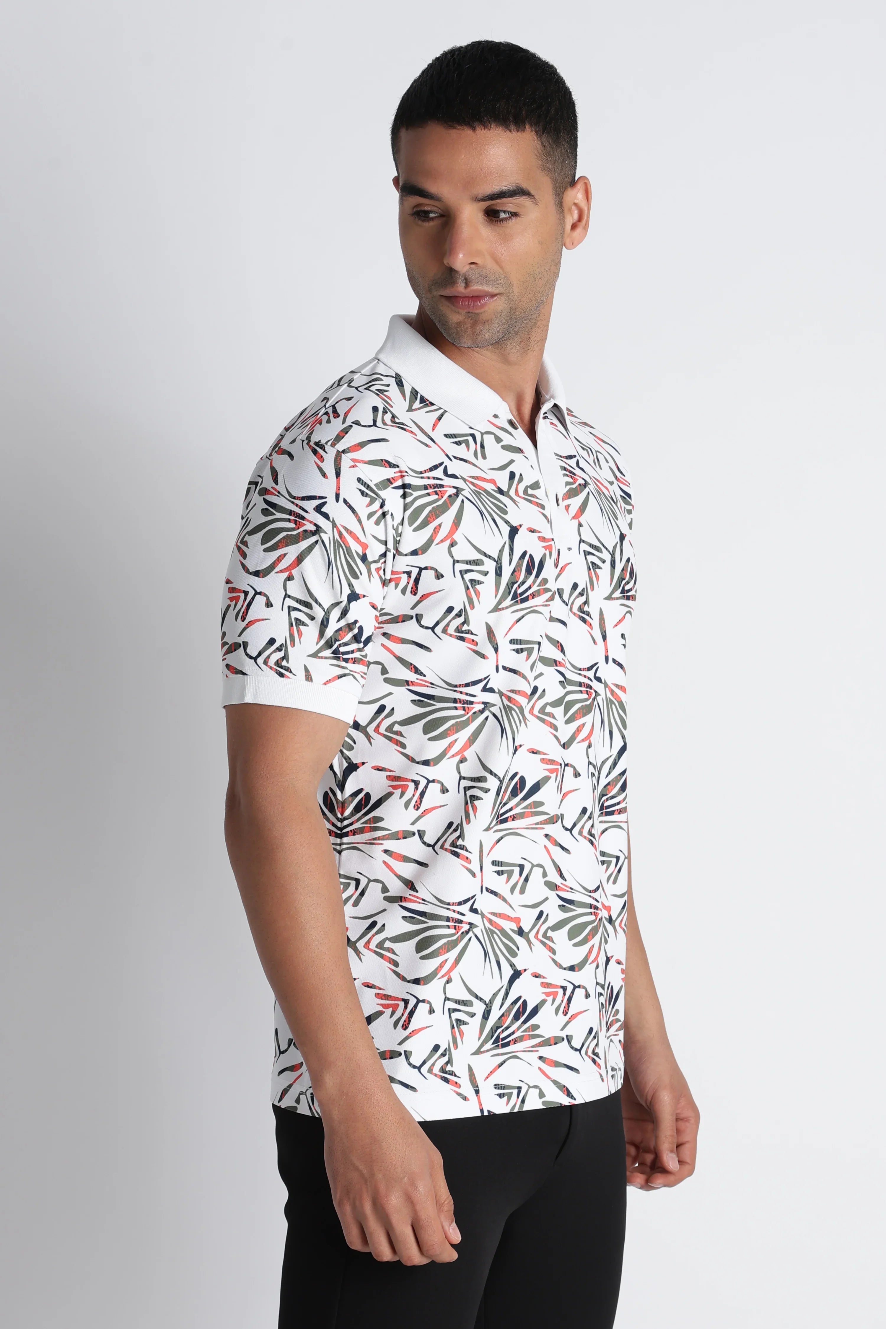 XTEX Tropical Print Polo Shirt – Style Meets Protection