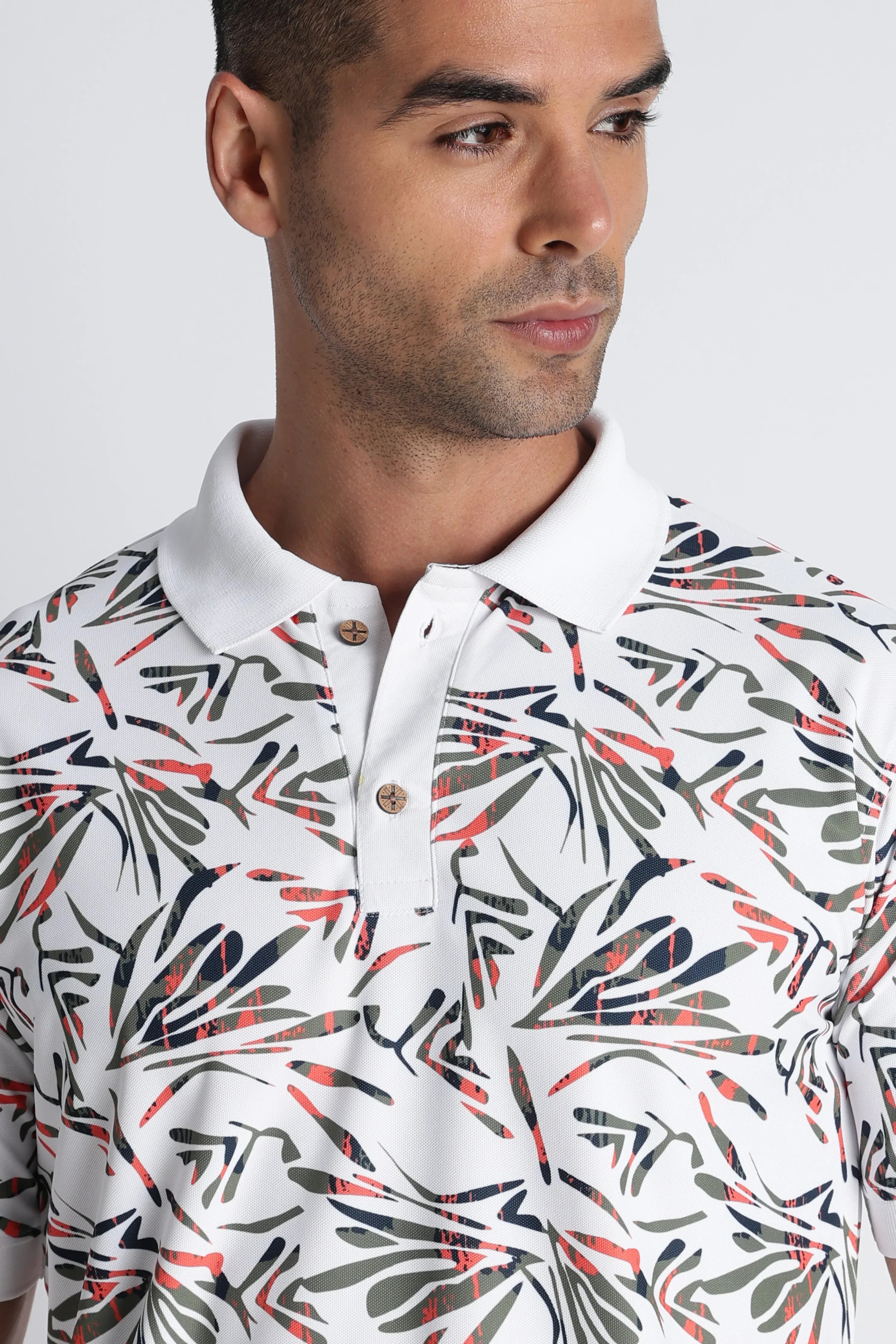 XTEX Tropical Print Polo Shirt – Style Meets Protection