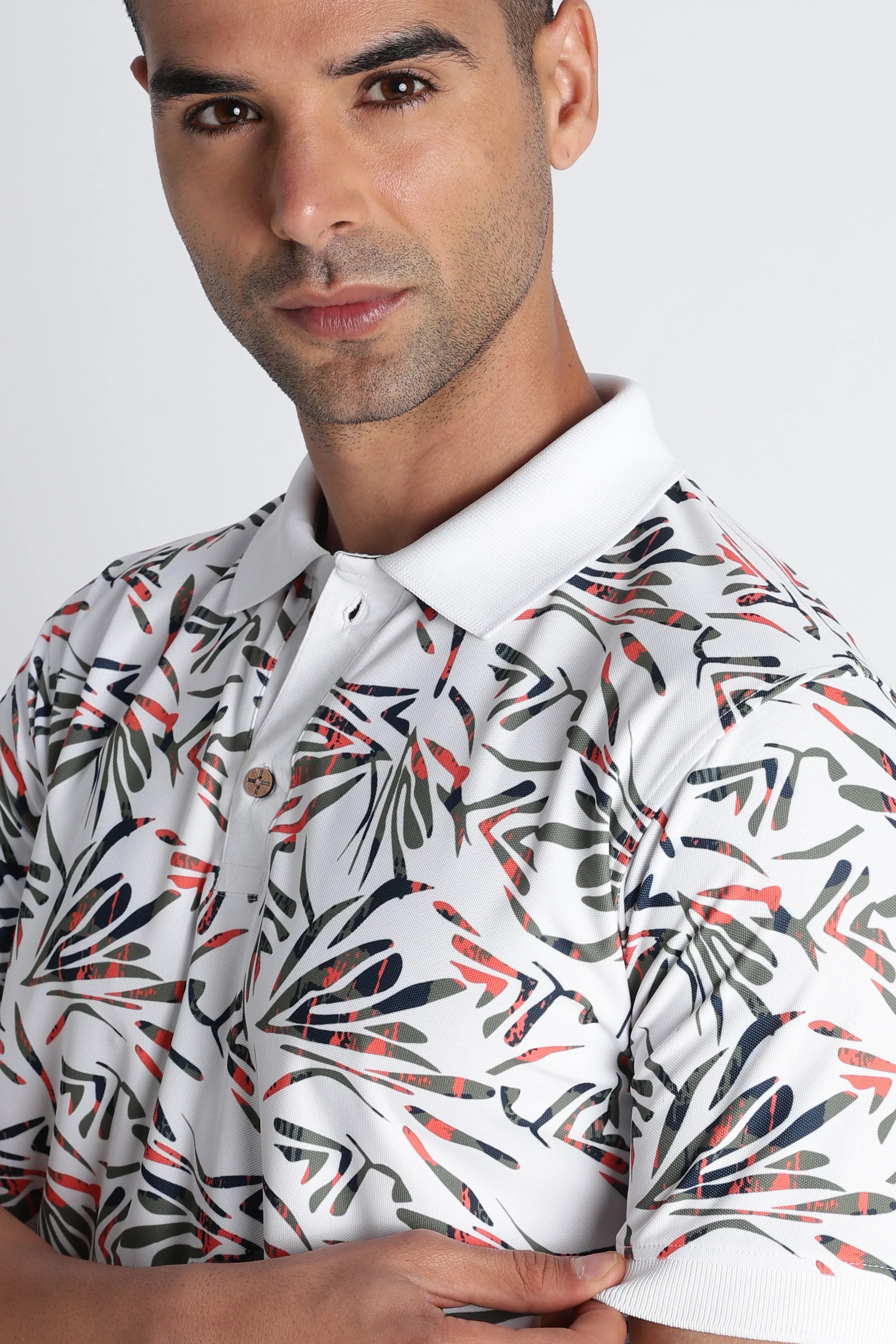 XTEX Tropical Print Polo Shirt – Style Meets Protection