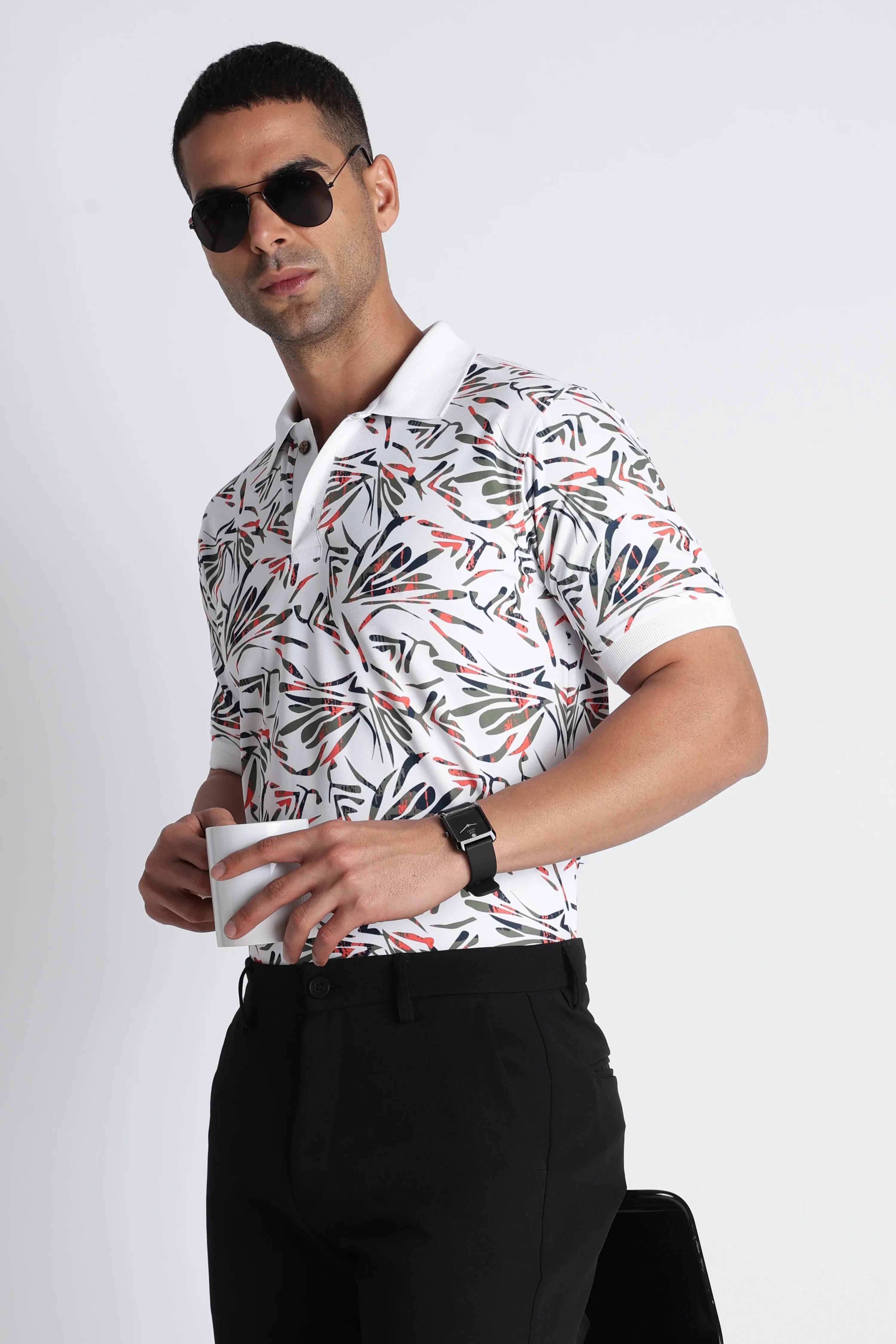 XTEX Tropical Print Polo Shirt – Style Meets Protection