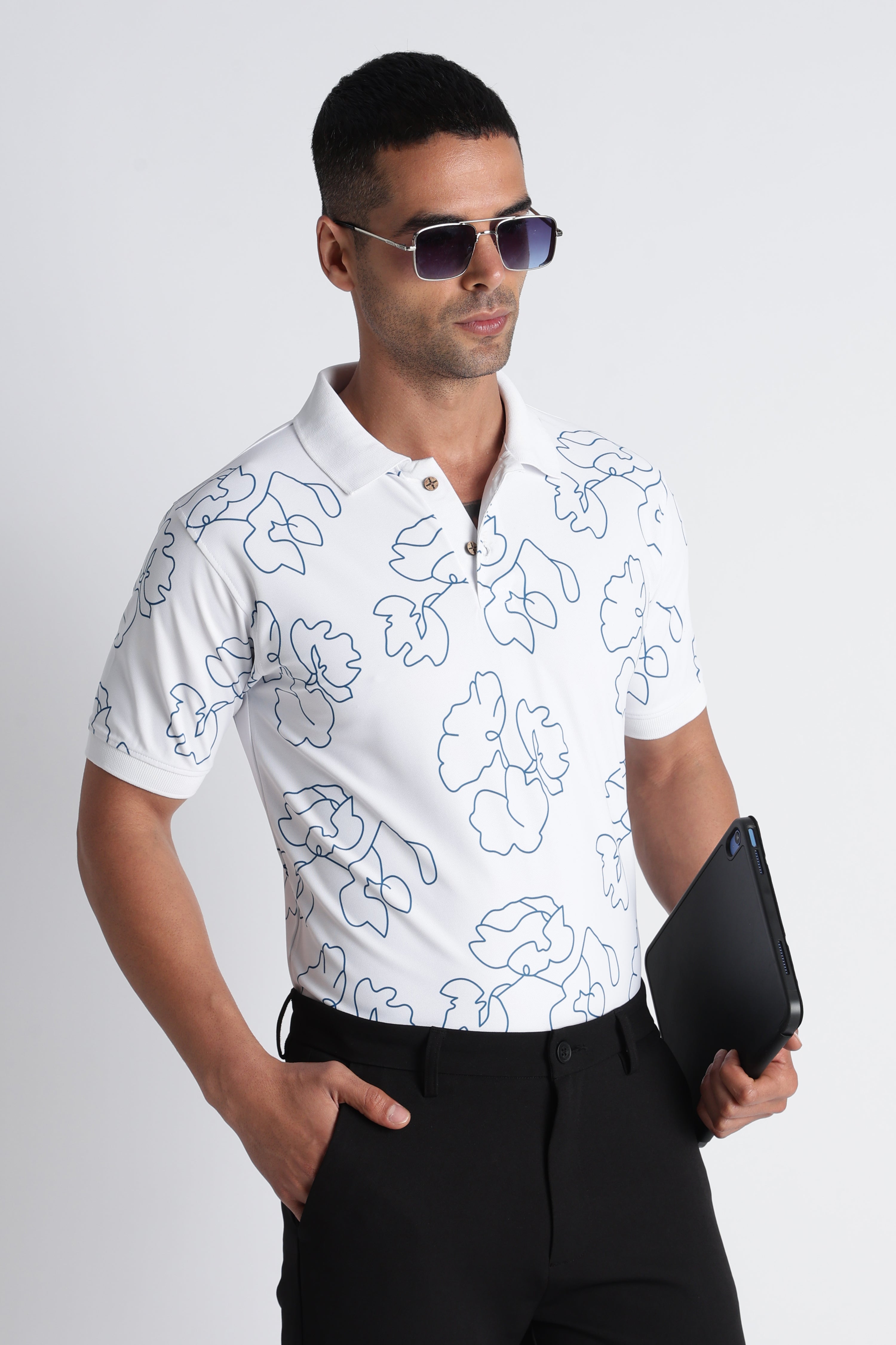 Floral Fusion Polo | Antimicrobial & UPF 50