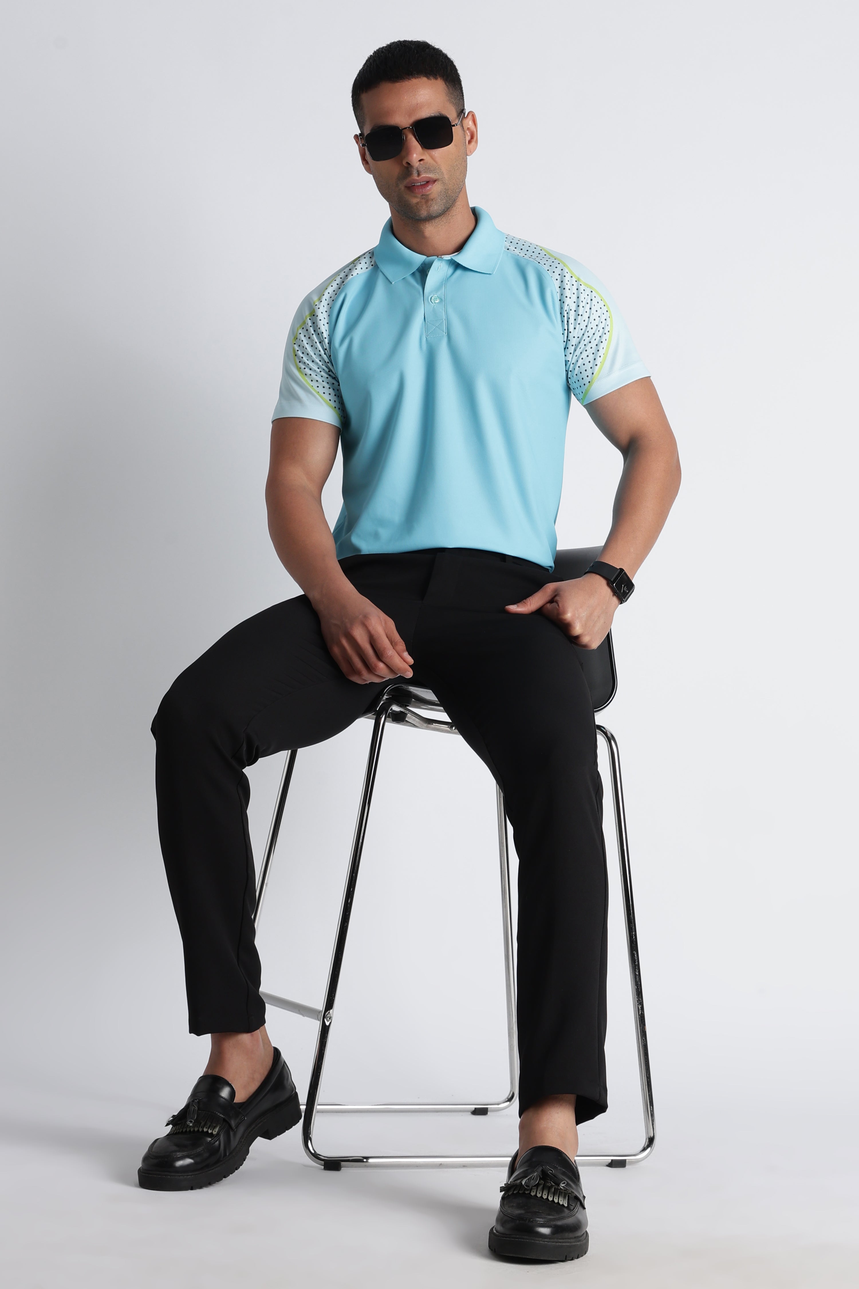 Sky Blue Performance Polo | Antimicrobial & UPF 50