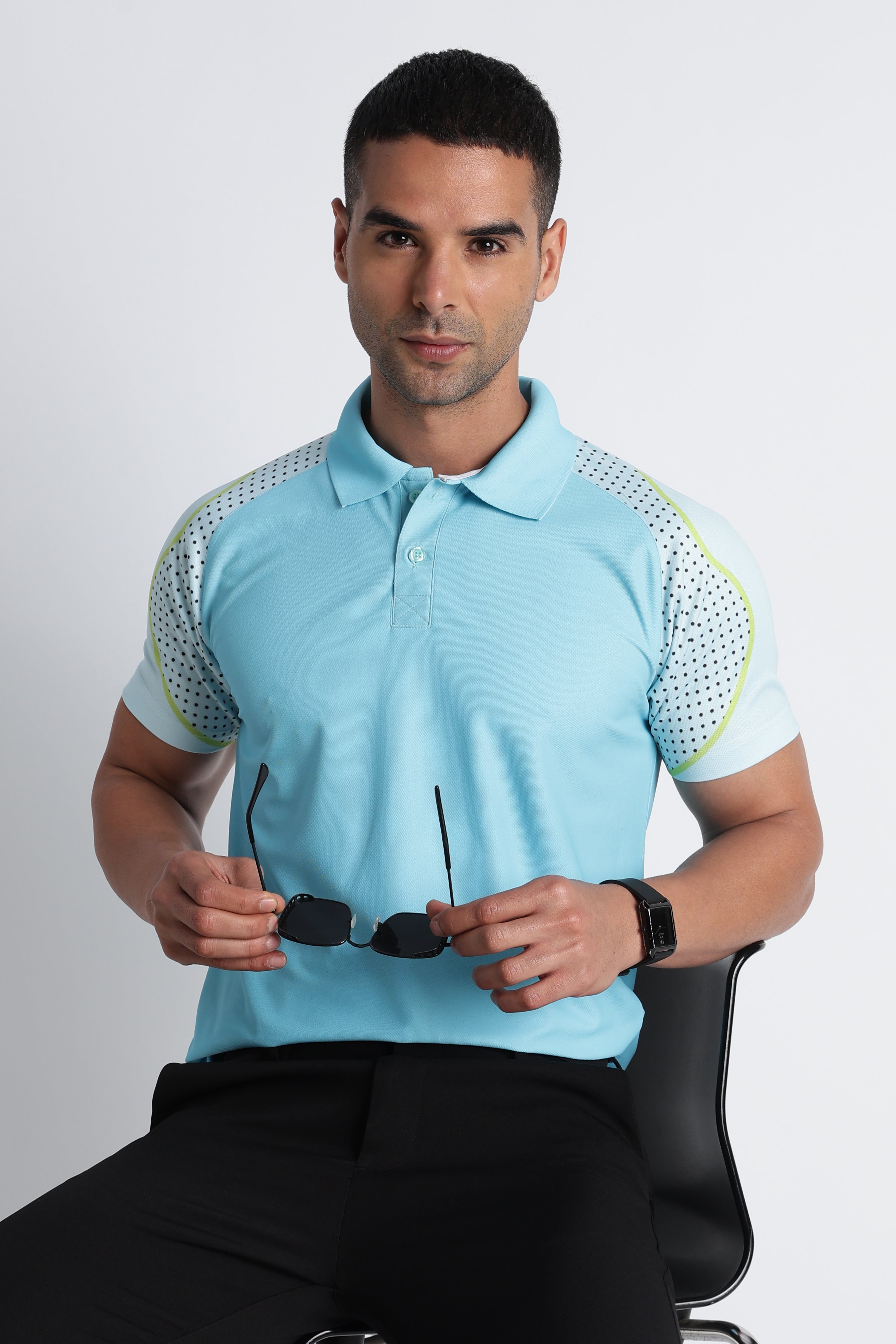 Sky Blue Performance Polo | Antimicrobial & UPF 50