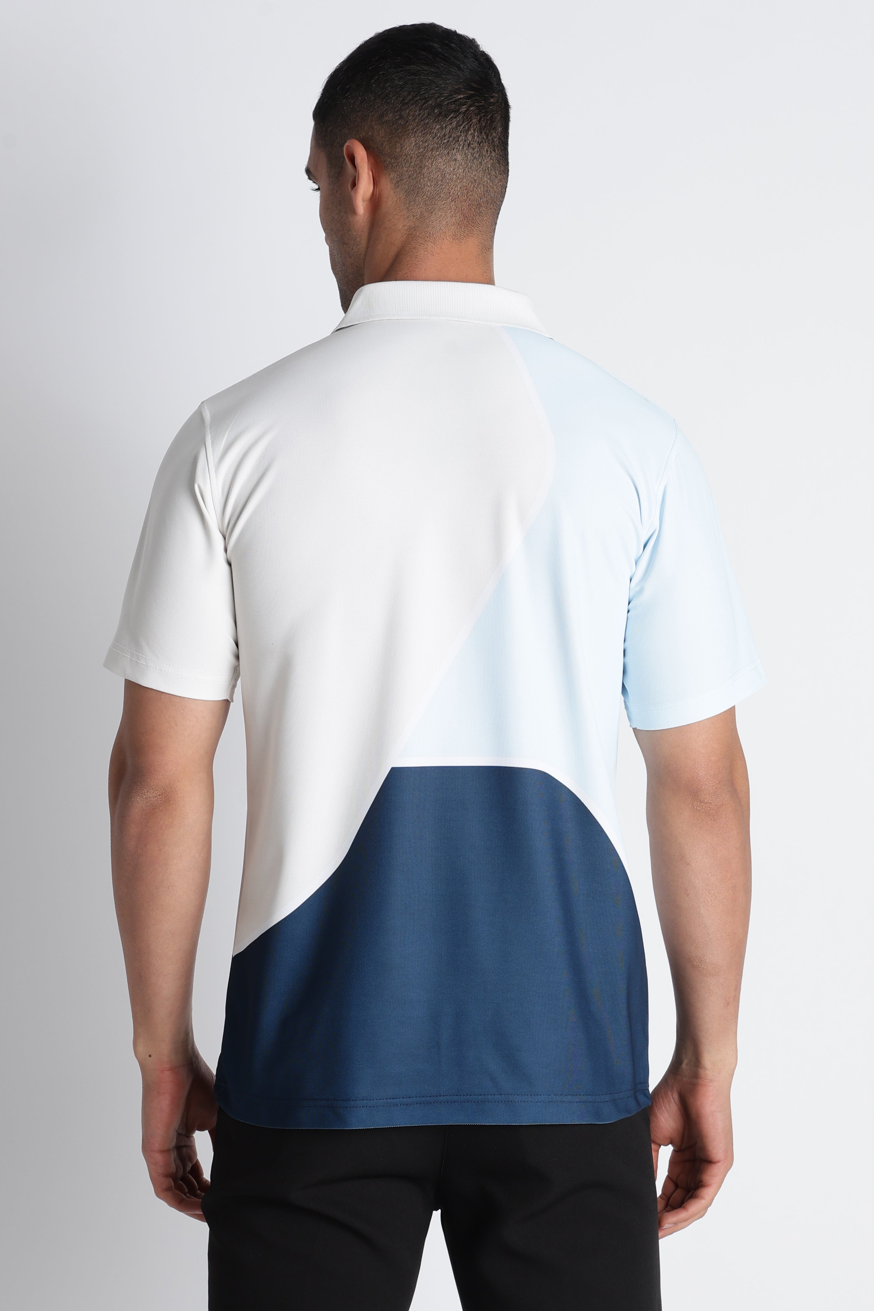 XTEX Beige & Navy Color‑Block Polo Shirt – Modern Casual