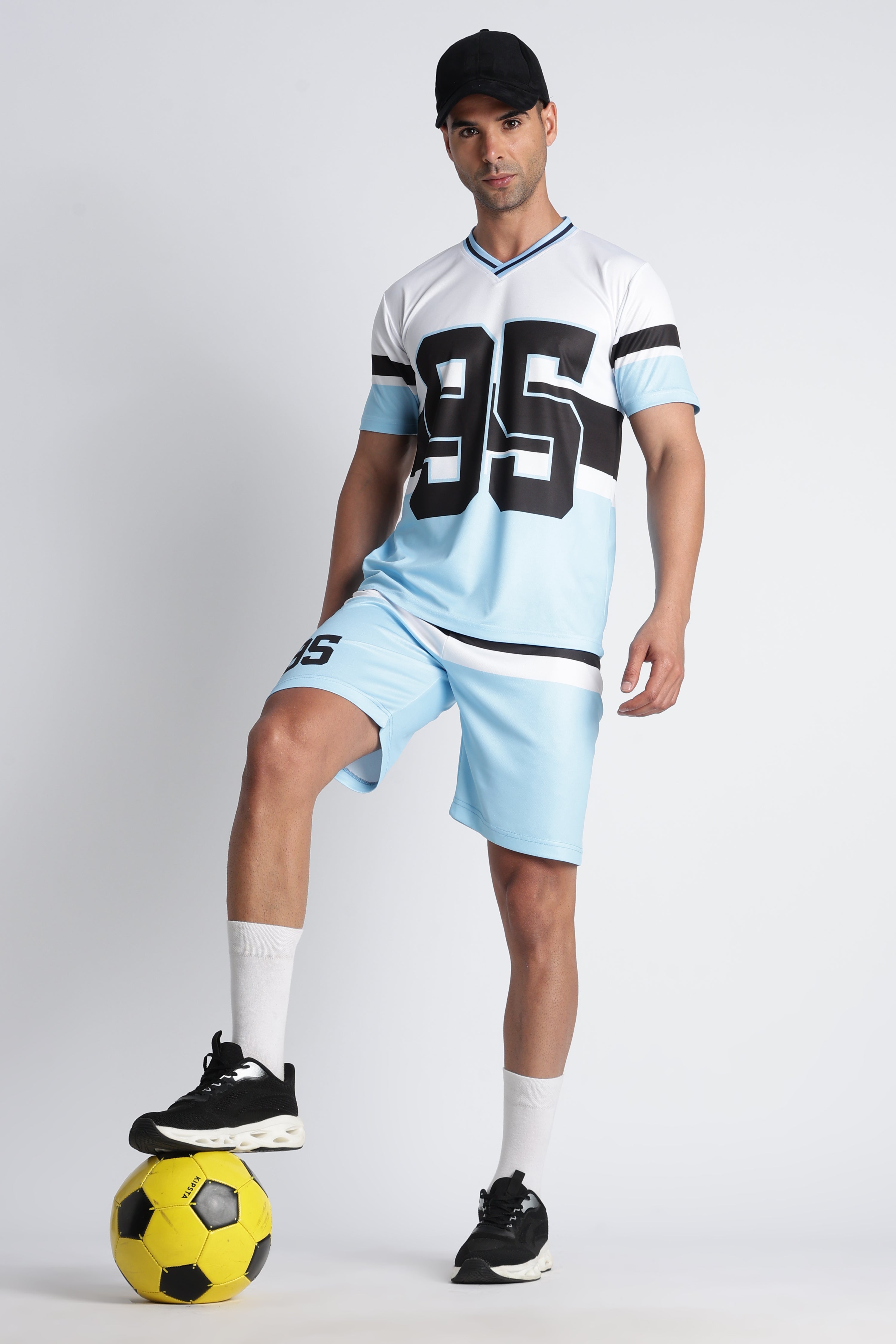 Men’s White Light Blue ‘95’ Athletic Jersey