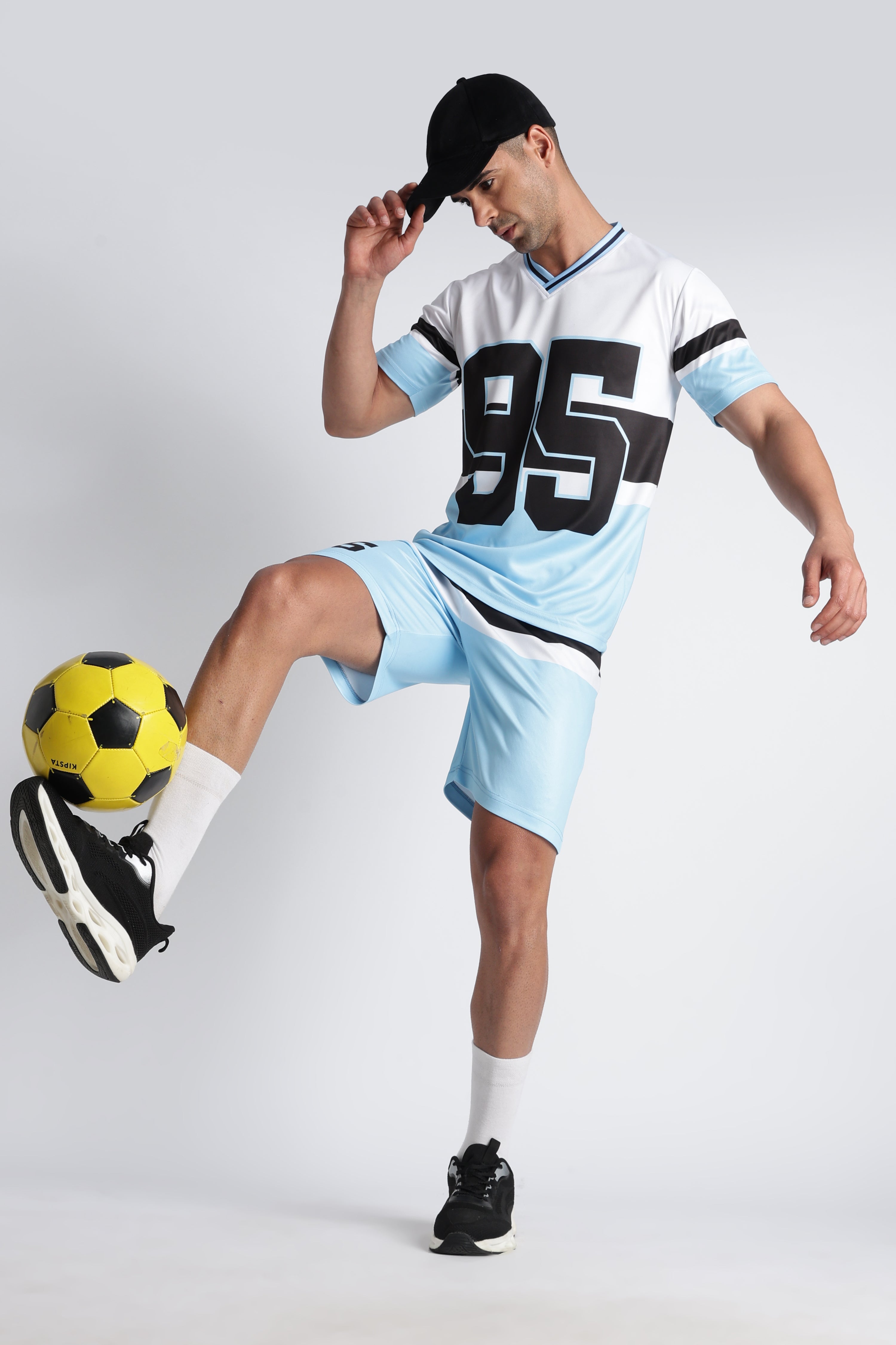 Men’s White Light Blue ‘95’ Athletic Jersey