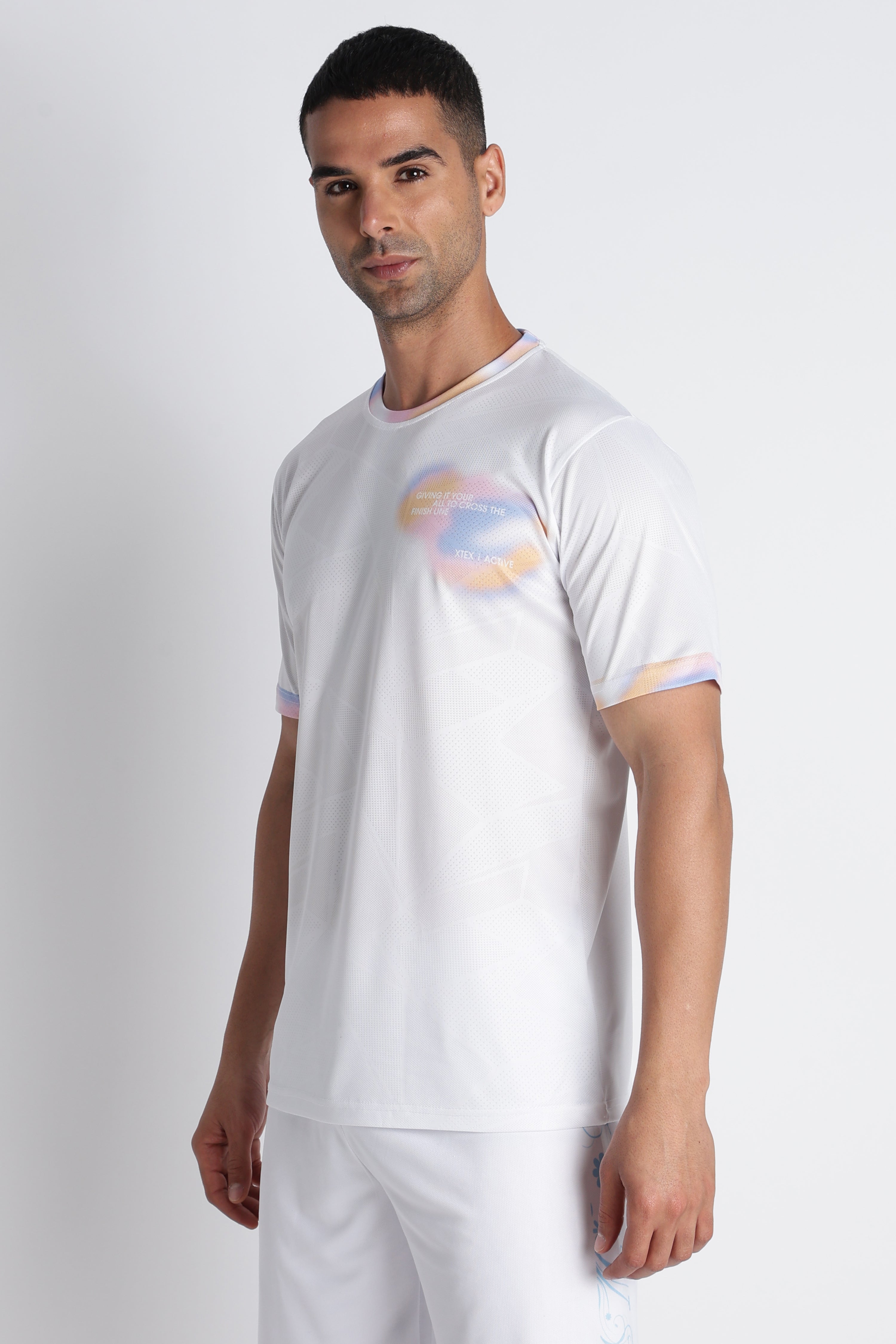 Men’s XTEX Active Performance Tee | Pastel Graphic Print Fitness Jersey